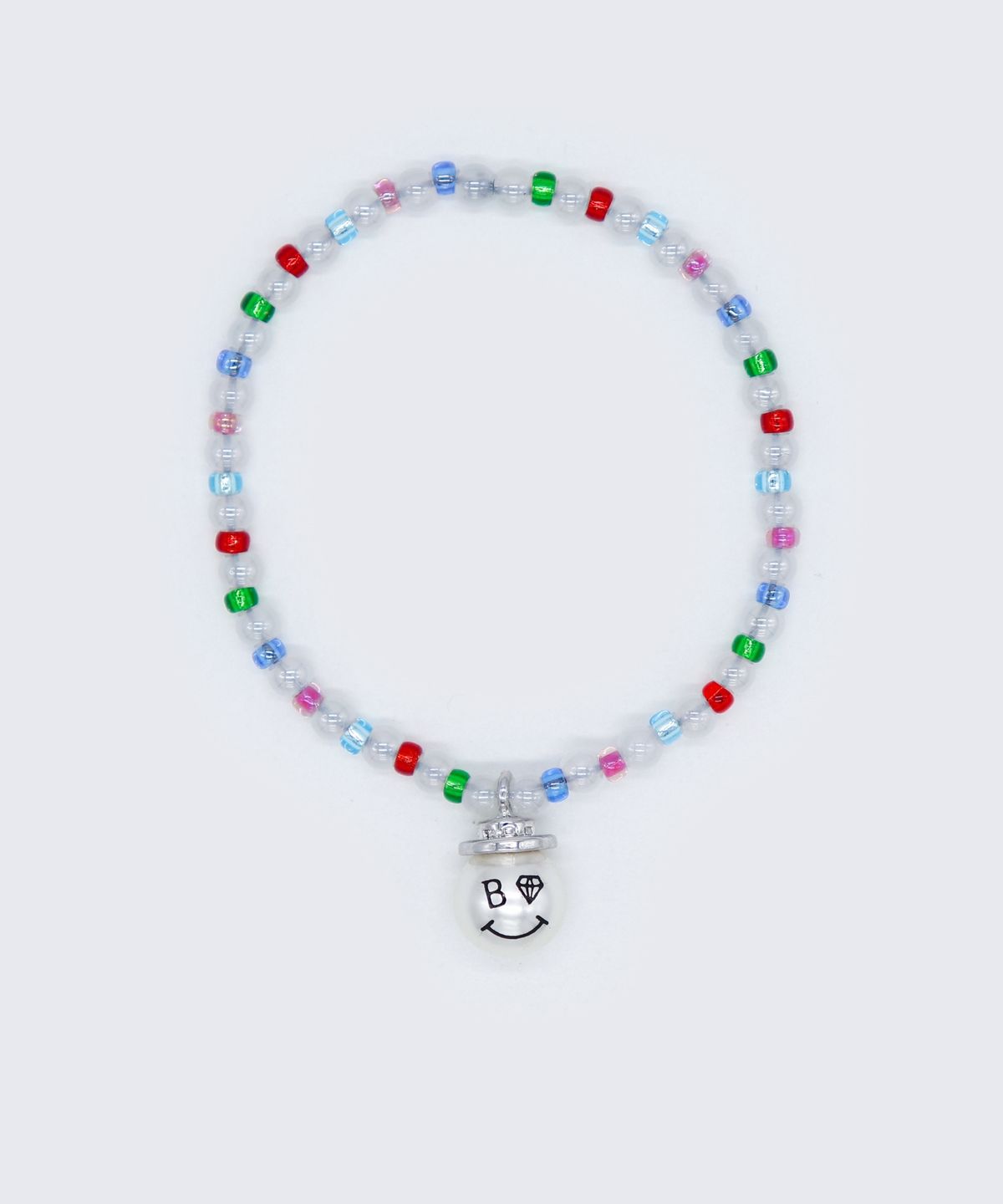봉보(BONBEAU) Smile pearl pendant color beads Bracelet 스마일 진주 팬던트 컬러 비즈 팔찌