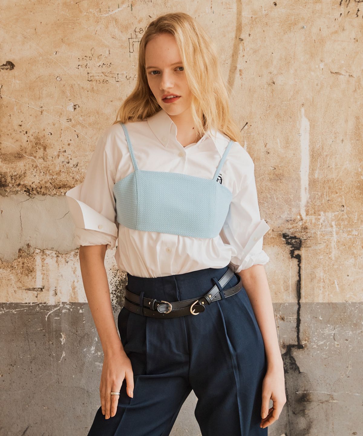 실른(SILN) Skinny strap crop bratop (SKY BLUE)