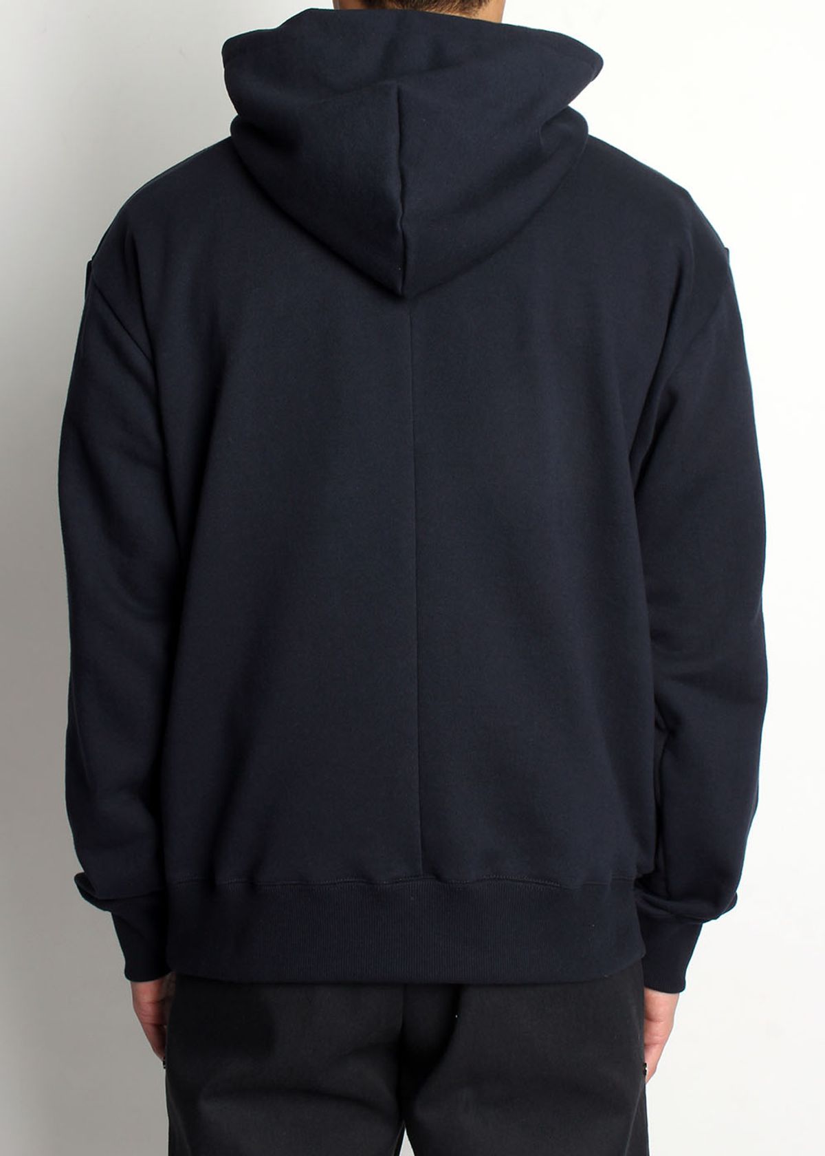 이레귤러(IRREGULAR) CIRCLE CUT AND PUNCHED HOODIE (NAVY)
