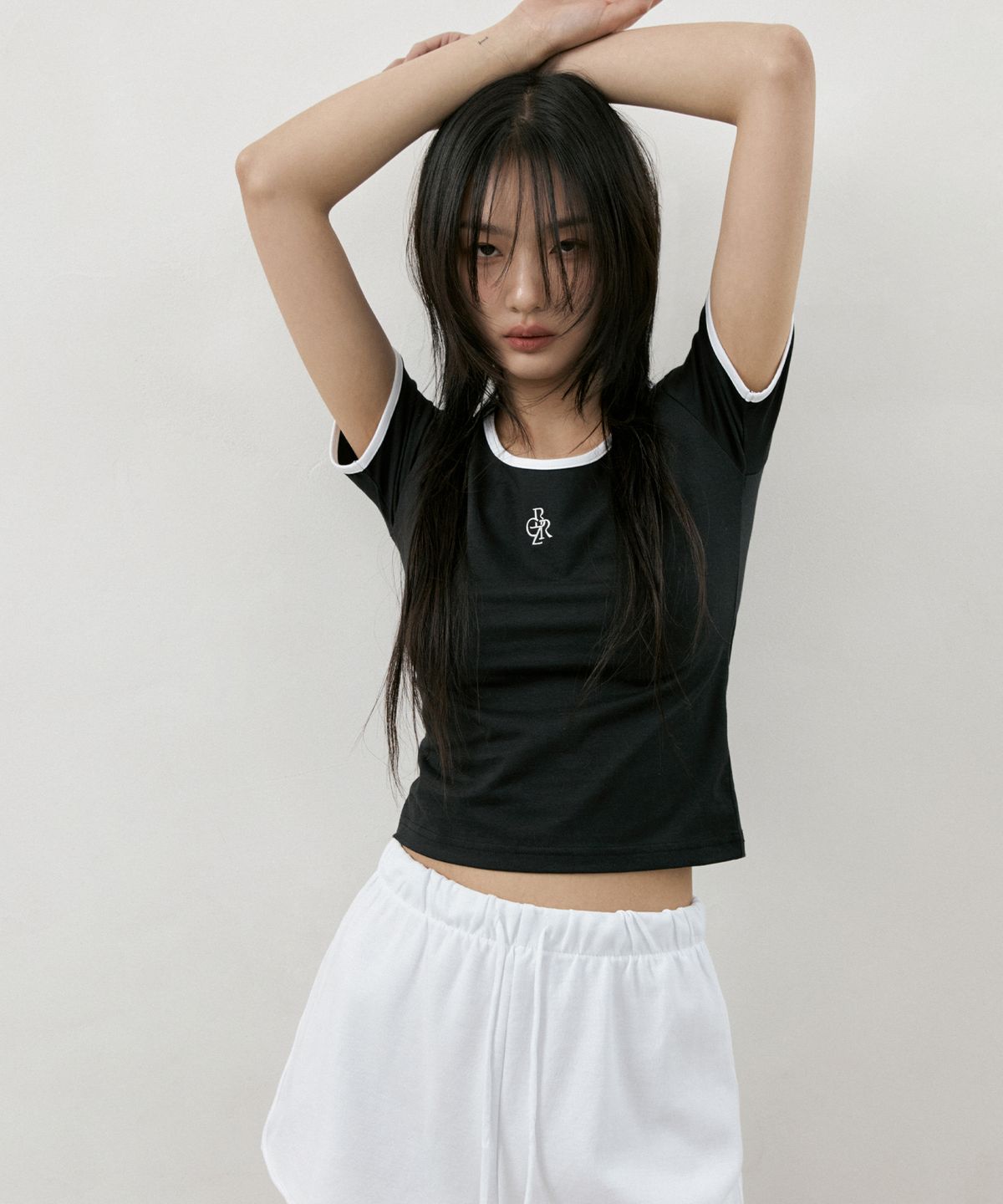 시티브리즈(CITYBREEZE) 라인 배색 슬림 반팔 티셔츠_7COLORS