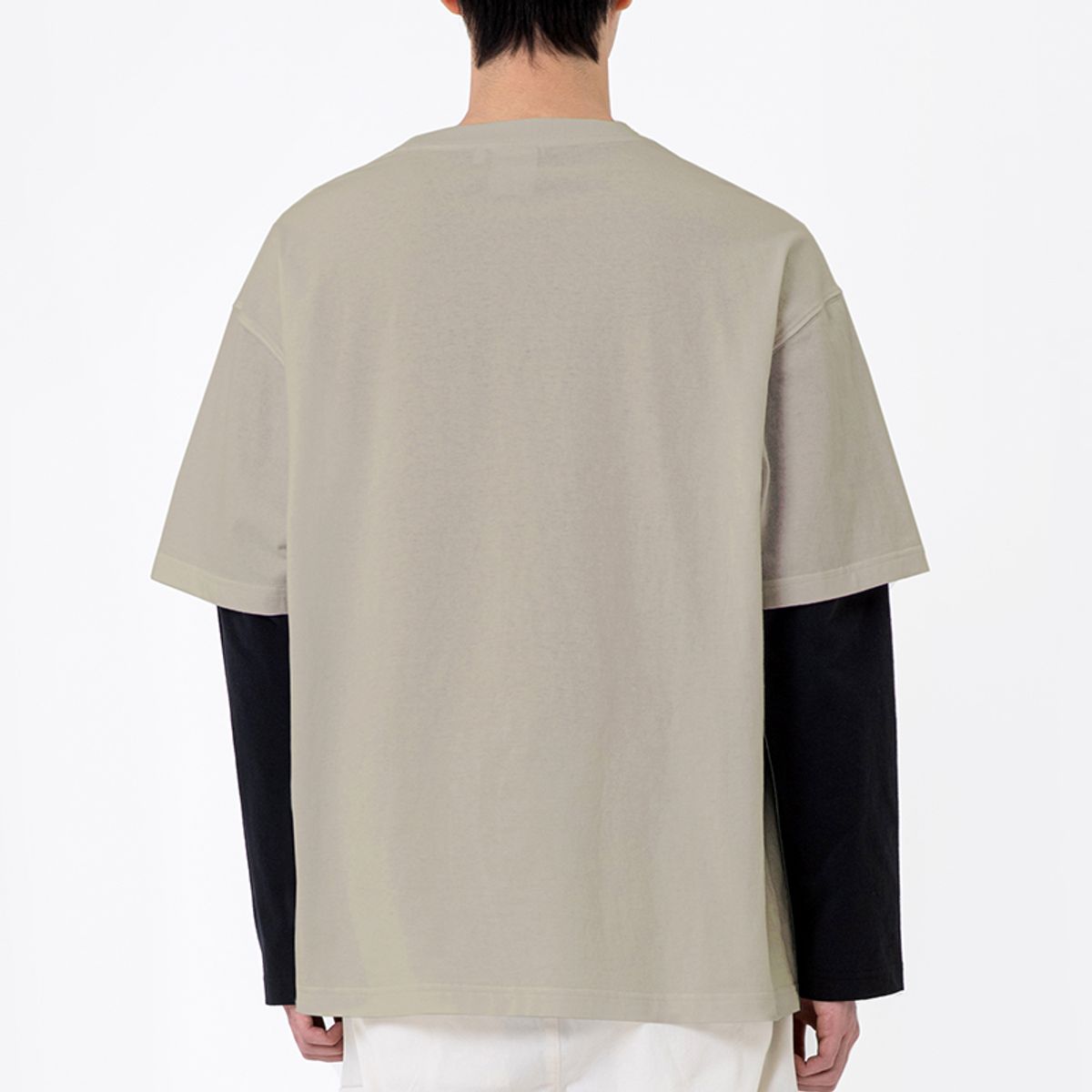 쿨트(KULTE) A-COLLEGE LAYERED T-SHIRT 라이트베이지