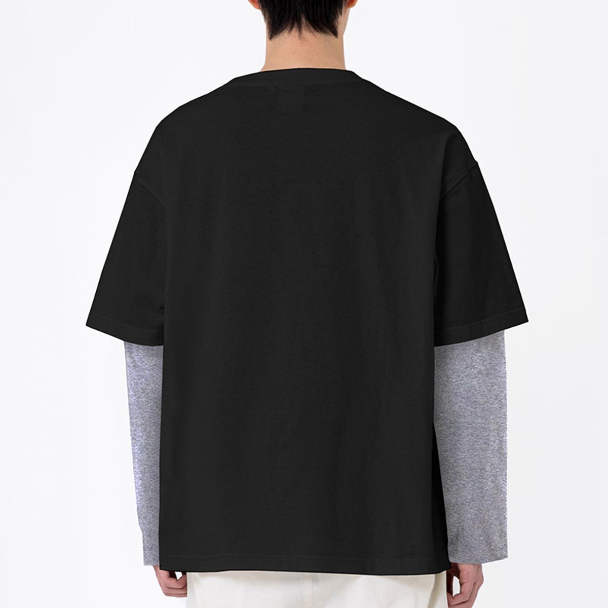 쿨트(KULTE) A-COLLEGE LAYERED T-SHIRT 블랙