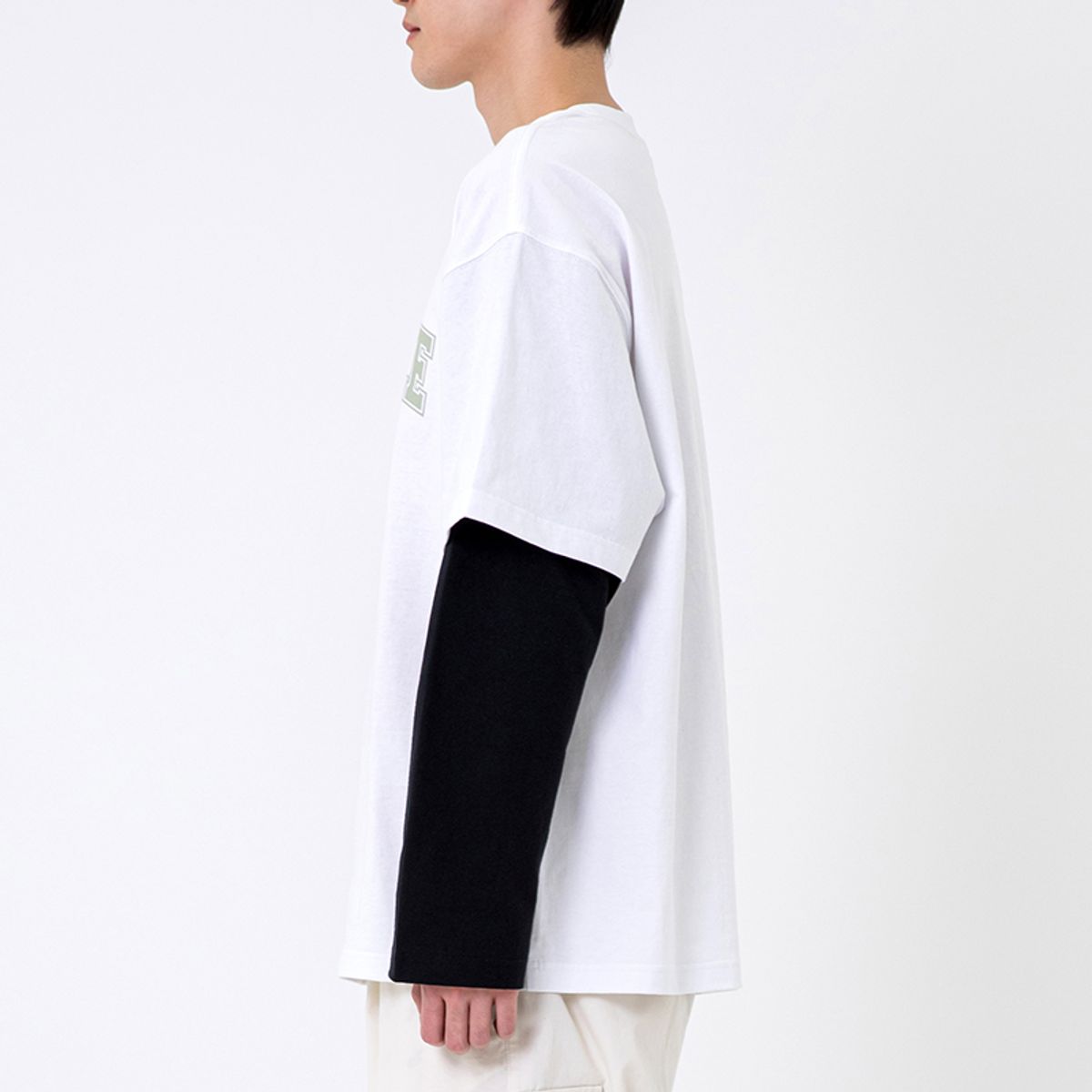 쿨트(KULTE) A-COLLEGE LAYERED T-SHIRT 화이트