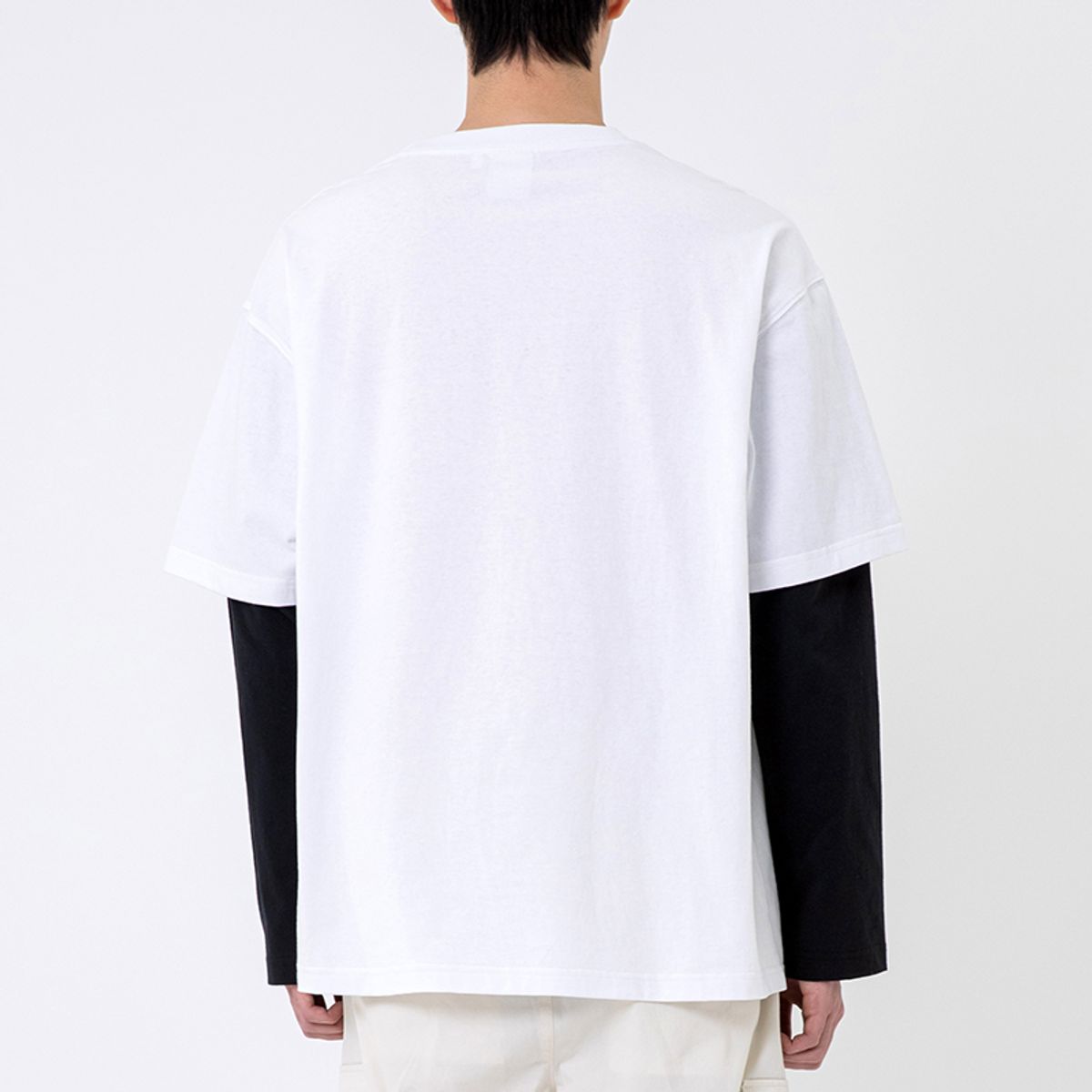 쿨트(KULTE) A-COLLEGE LAYERED T-SHIRT 화이트