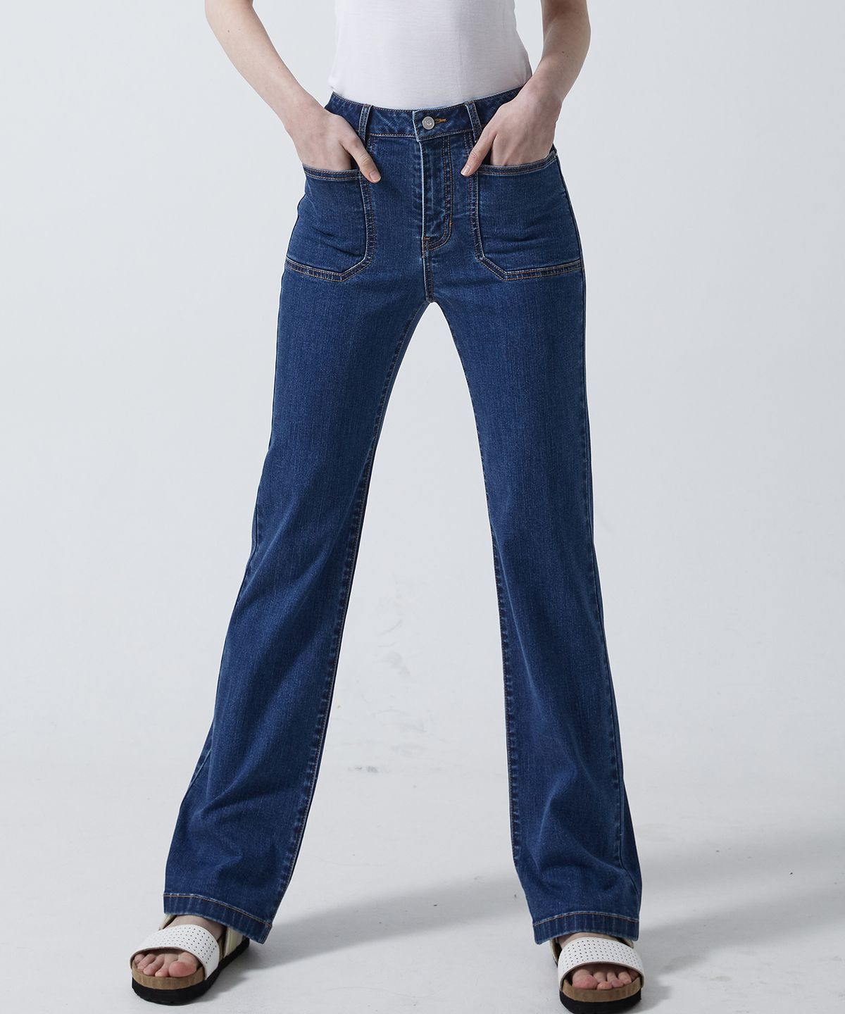 람(RAAM) RP161 앞포켓 스트레이트 팬츠(Blue/Light Blue)