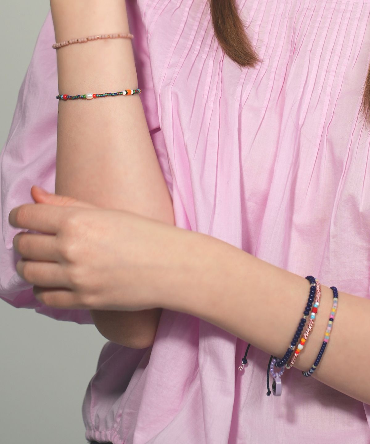 봉보(BONBEAU) Tropic play color beads Bracelet 미니 스마일 참 트로픽 컬러 비즈 팔찌