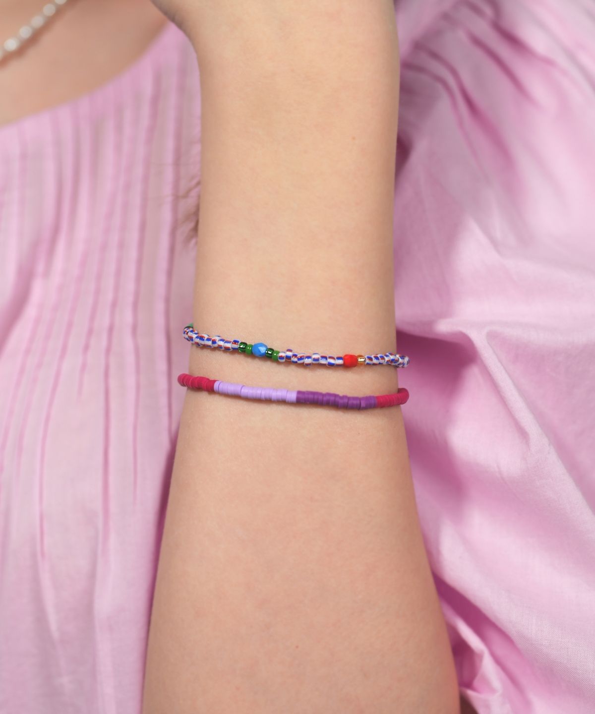 봉보(BONBEAU) Tropic play color beads Bracelet 미니 스마일 참 트로픽 컬러 비즈 팔찌