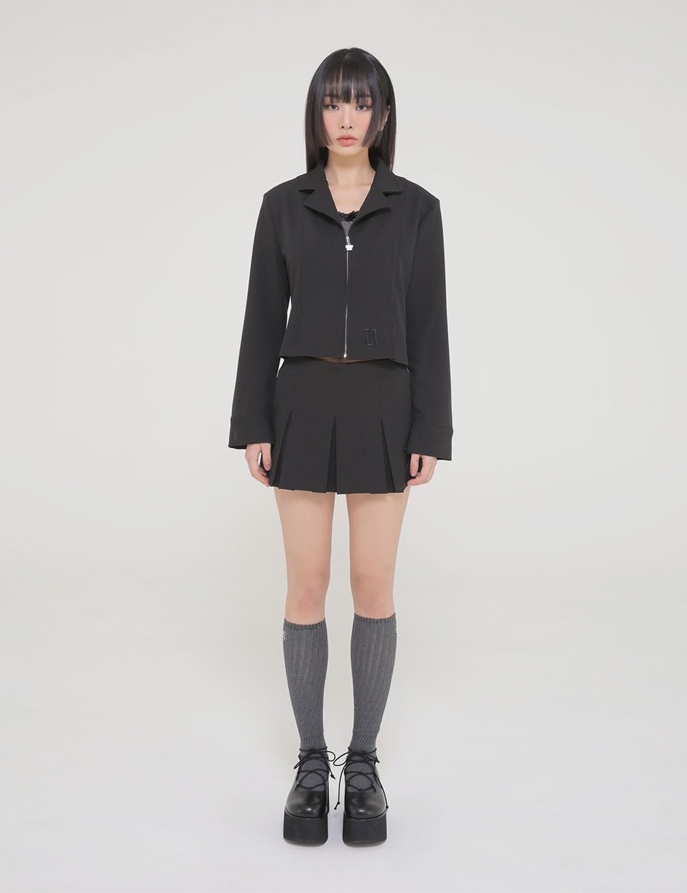 Faux skirt pleated trousers スラックス 20633346_50641187_600.jpg