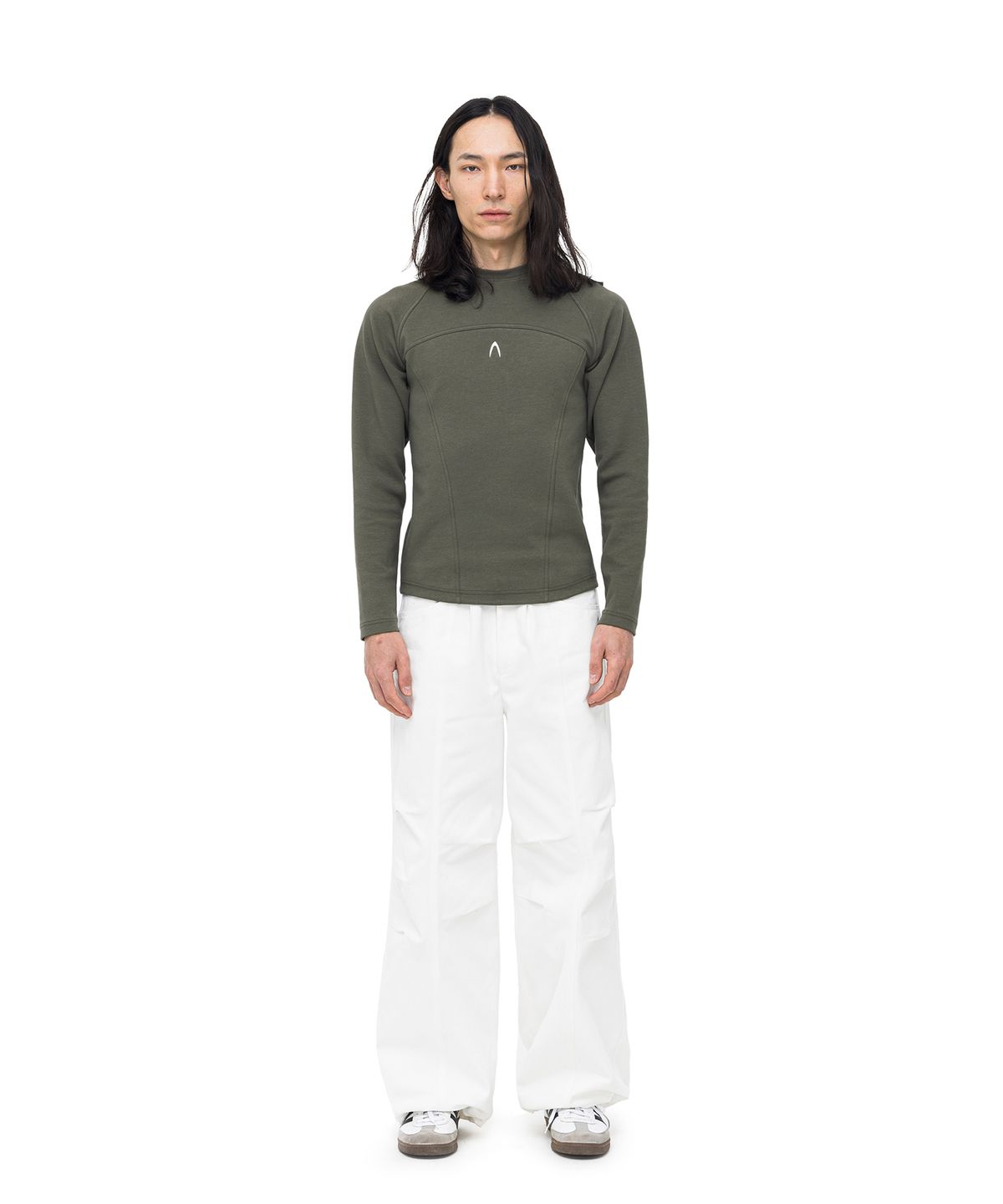아캄(AAKAM) Stitch Tight Top (Khaki)