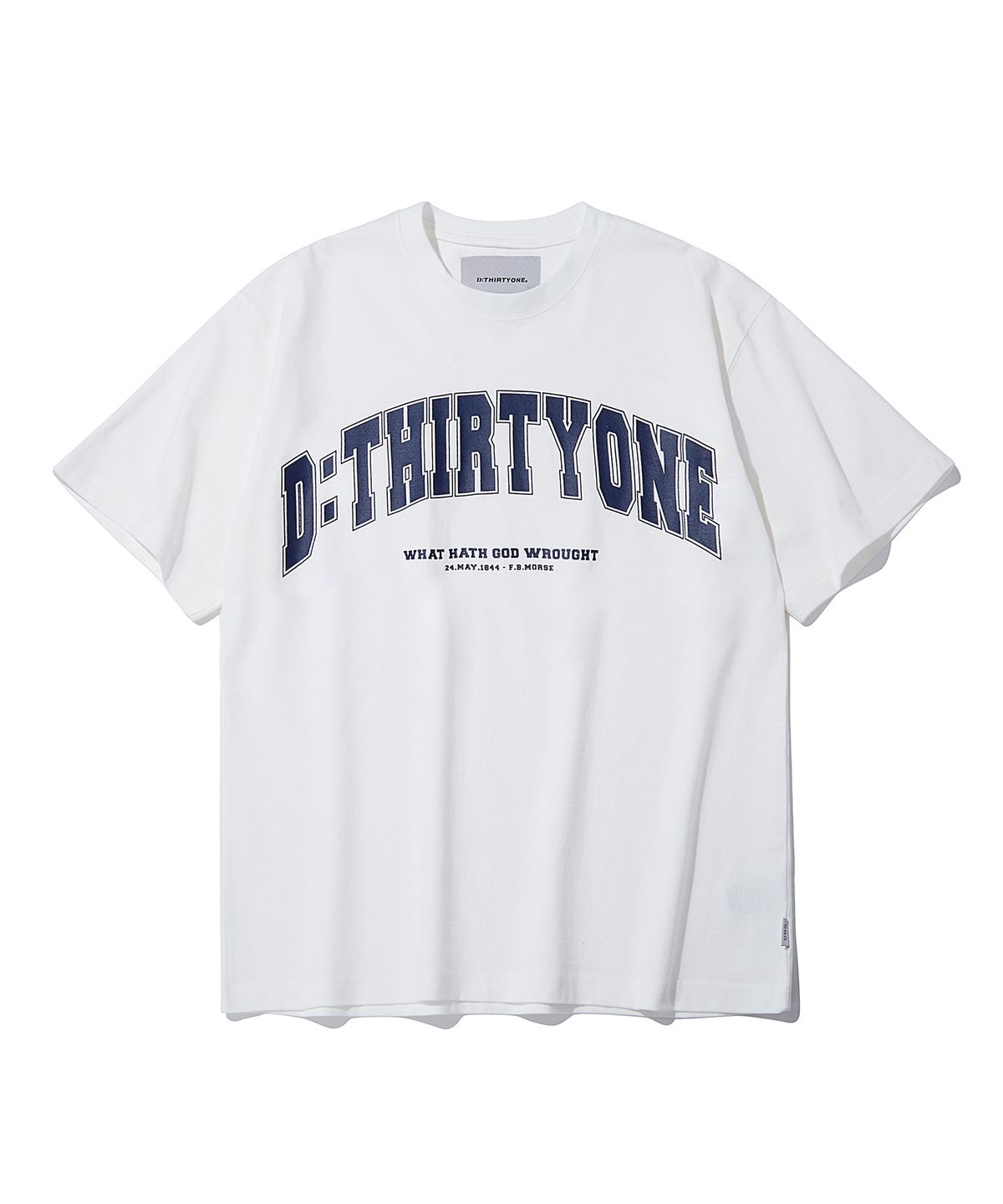 디써티원(DTHIRTYONE) UNIVERSITY LOGO T-SHIRT_WHITE