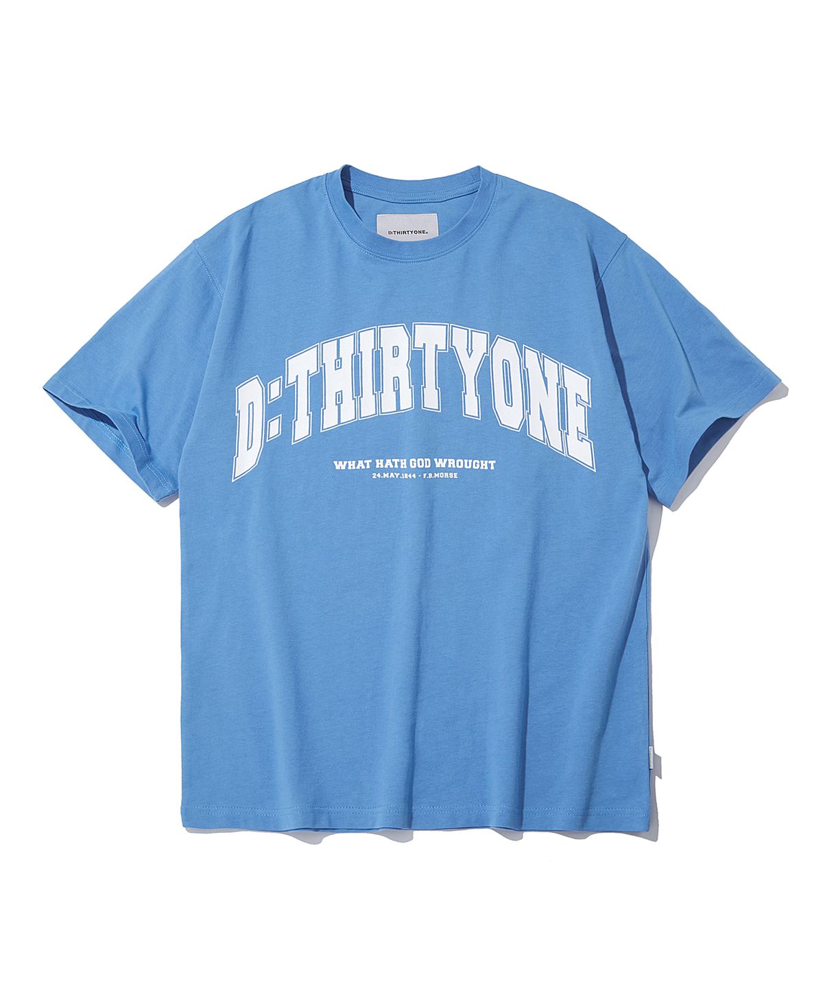 디써티원(DTHIRTYONE) UNIVERSITY LOGO T-SHIRT_PASTEL BLUE