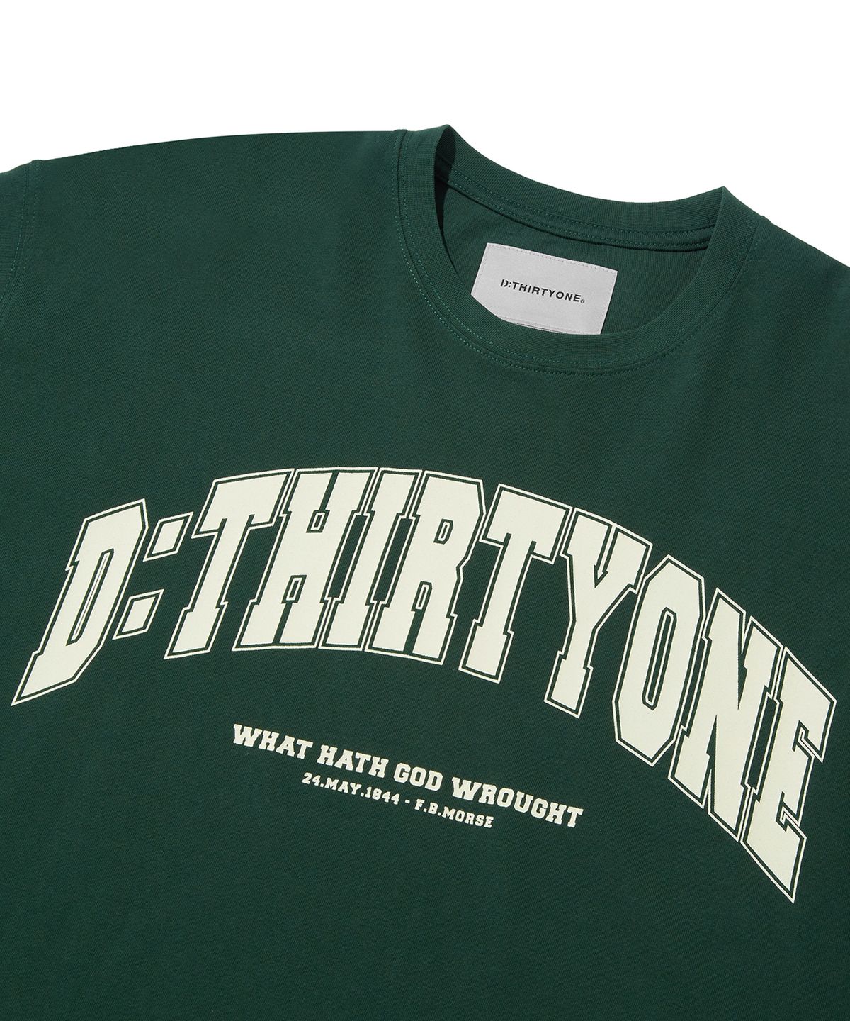 디써티원(DTHIRTYONE) UNIVERSITY LOGO T-SHIRT_DEEP GREEN