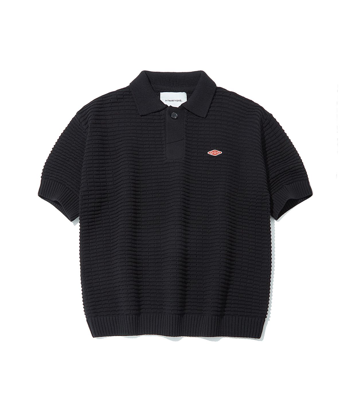 디써티원(DTHIRTYONE) WAPPEN PUNCHING COLLAR SWEATER_BLACK