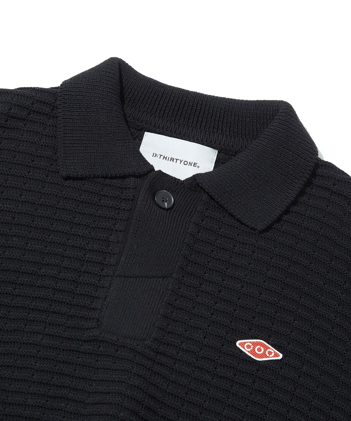 디써티원(DTHIRTYONE) WAPPEN PUNCHING COLLAR SWEATER_BLACK