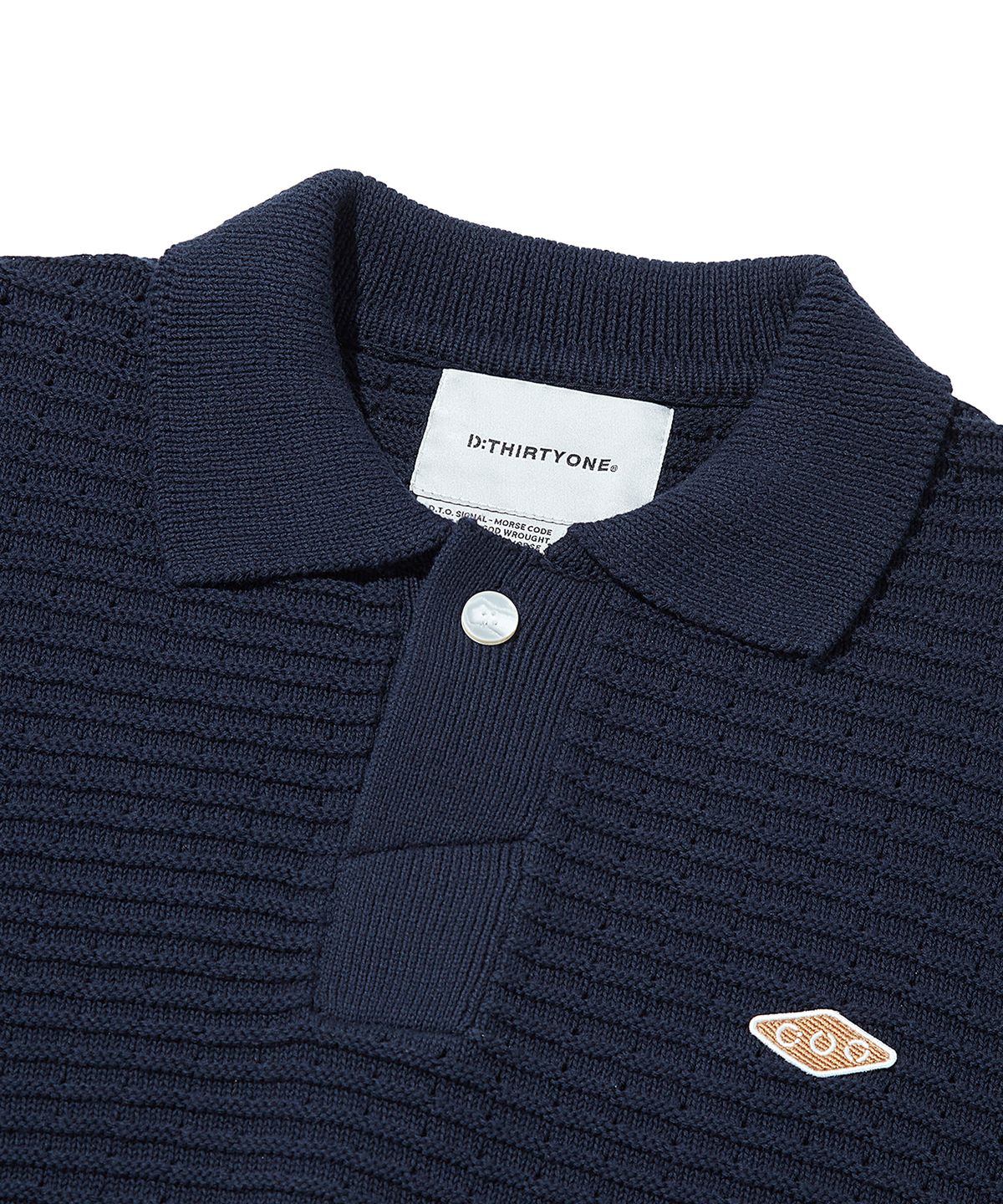 디써티원(DTHIRTYONE) WAPPEN PUNCHING COLLAR SWEATER_DARK NAVY