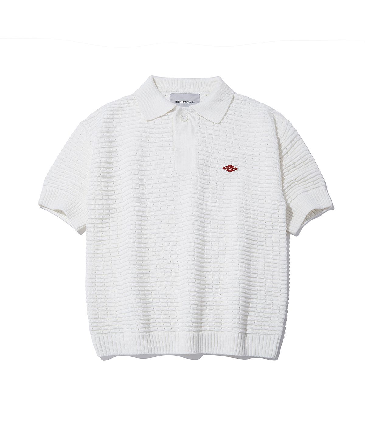 디써티원(DTHIRTYONE) WAPPEN PUNCHING COLLAR SWEATER_CREAM
