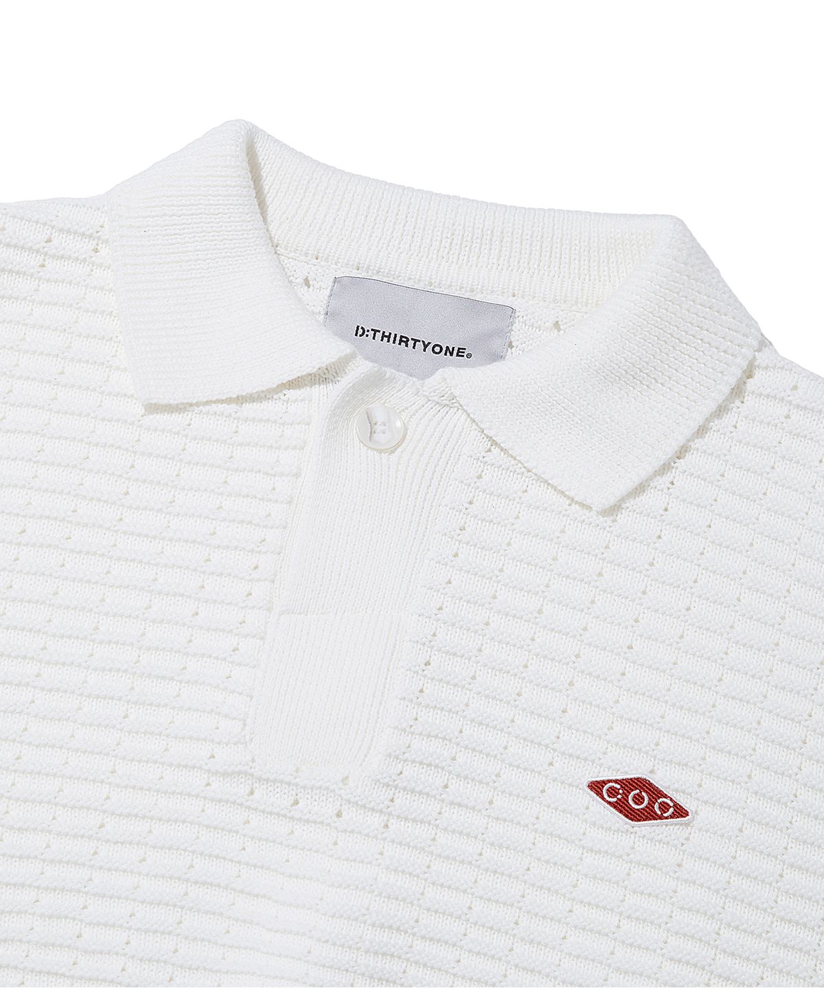 디써티원(DTHIRTYONE) WAPPEN PUNCHING COLLAR SWEATER_CREAM