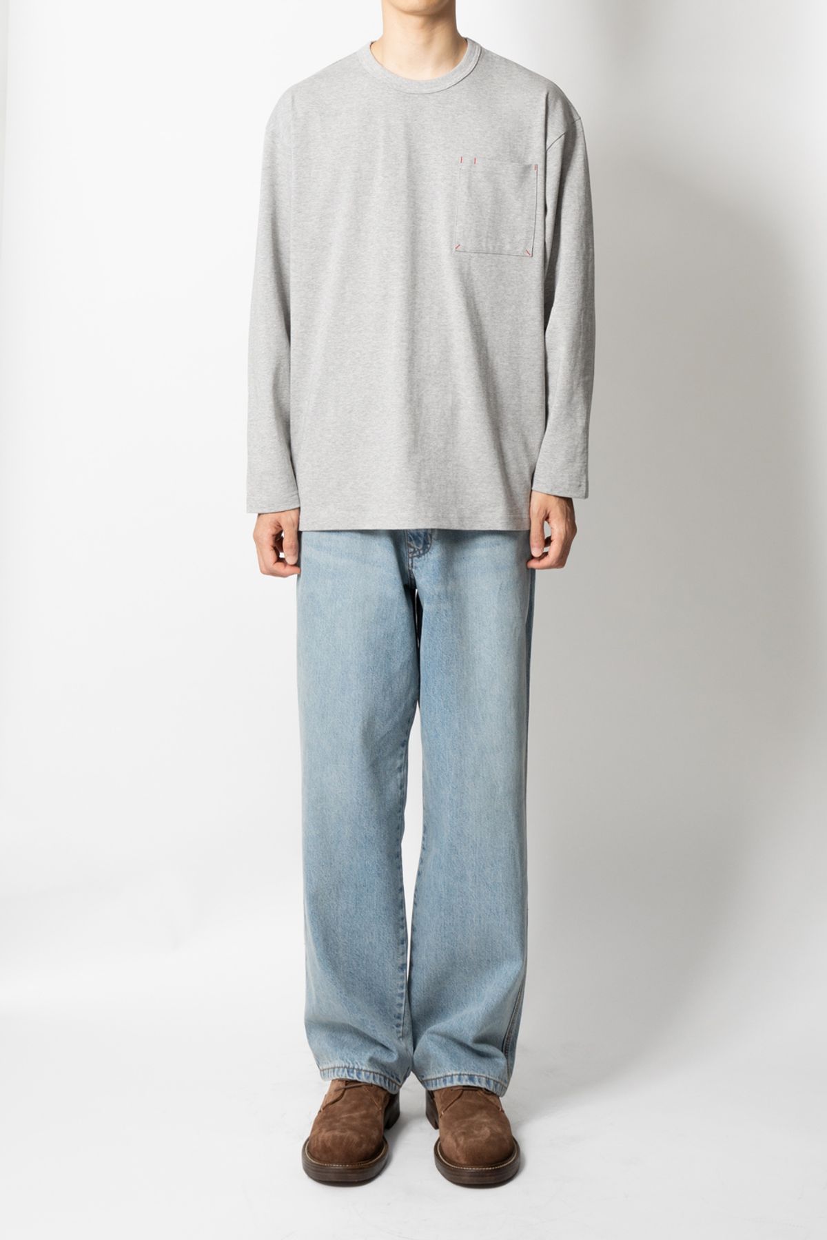 홀리선(HORLISUN) Lawrence Long Sleeve T-shirt Melange Gray