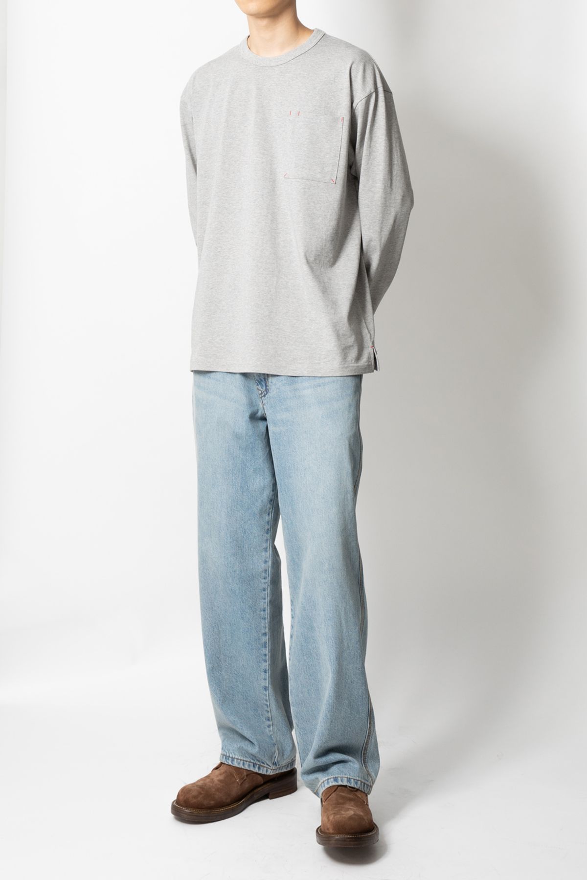 홀리선(HORLISUN) Lawrence Long Sleeve T-shirt Melange Gray