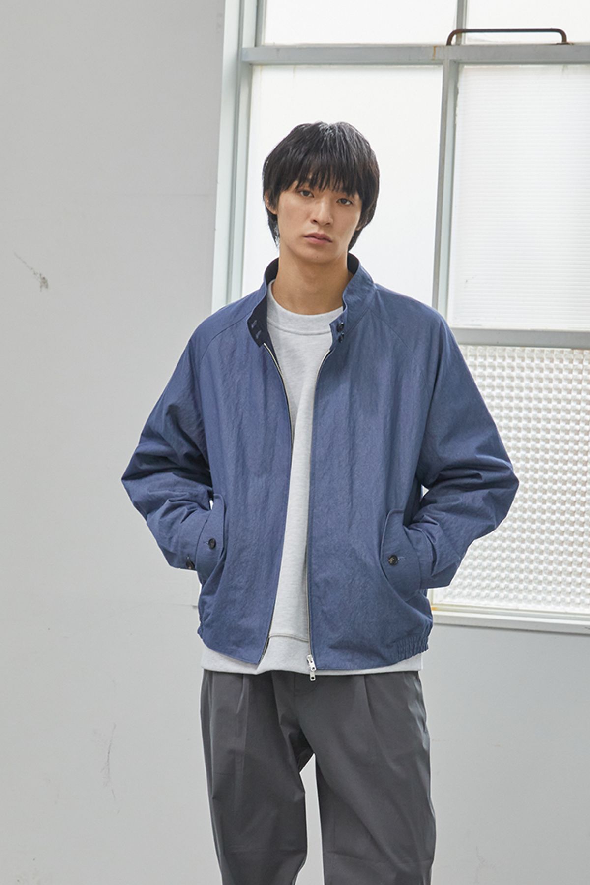 홀리선(HORLISUN) 23SS Visitor Harrington Jacket Indigo Blue