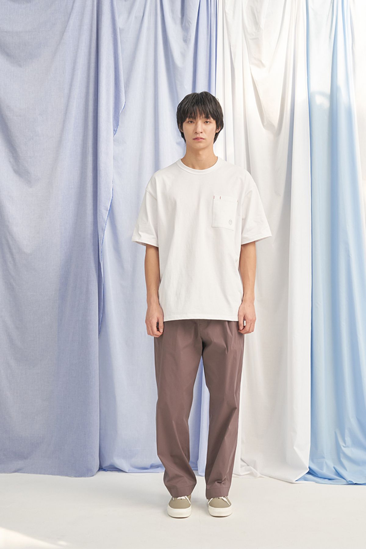 홀리선(HORLISUN) Heights Stretch Wide Pants Burgundy Brown