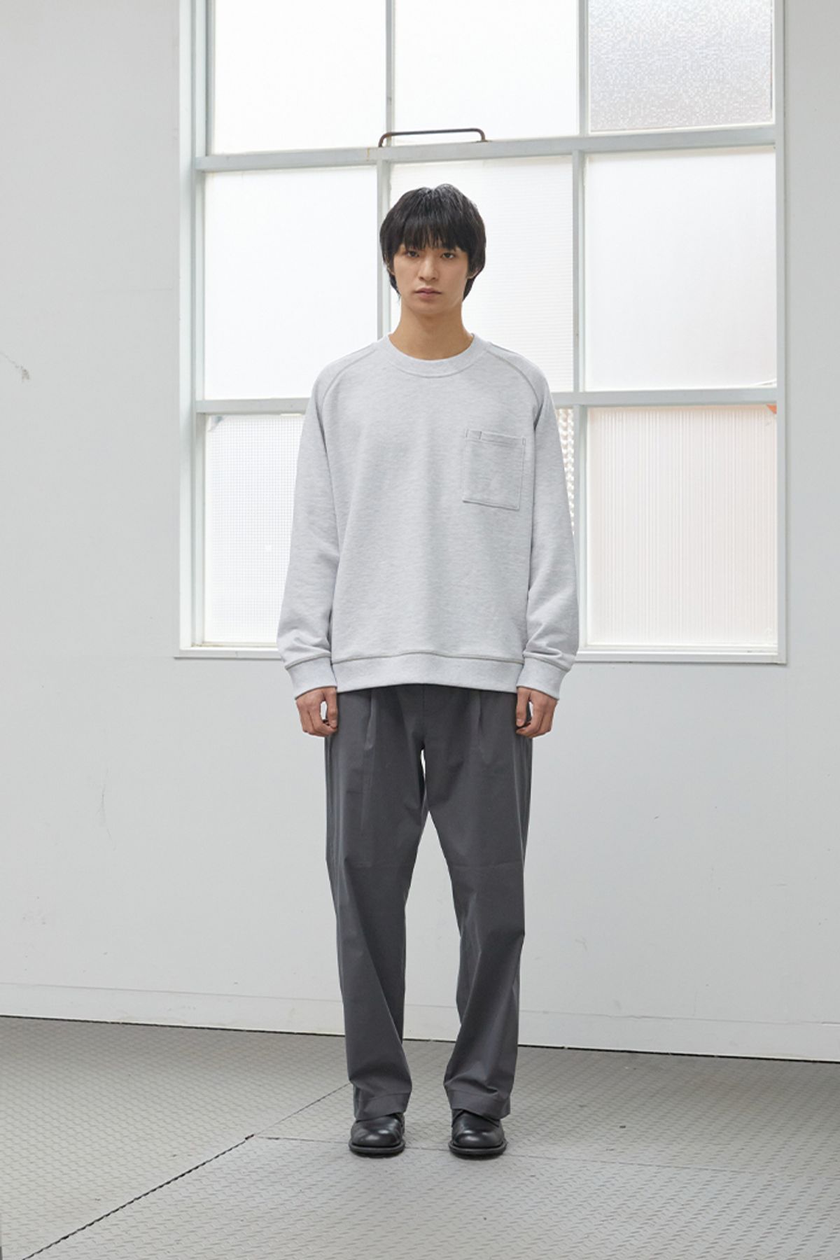 홀리선(HORLISUN) Heights Stretch Wide Pants Charcoal