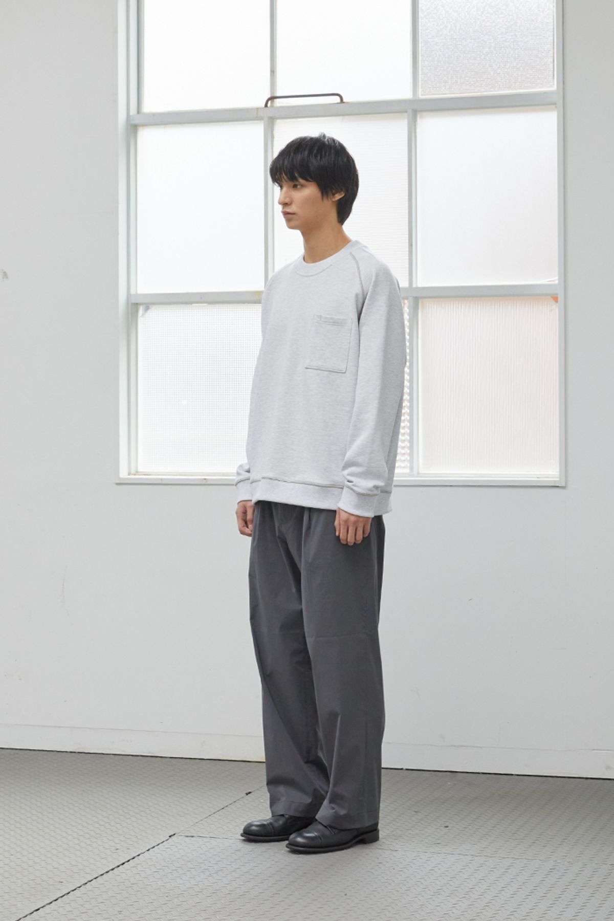 홀리선(HORLISUN) Heights Stretch Wide Pants Charcoal