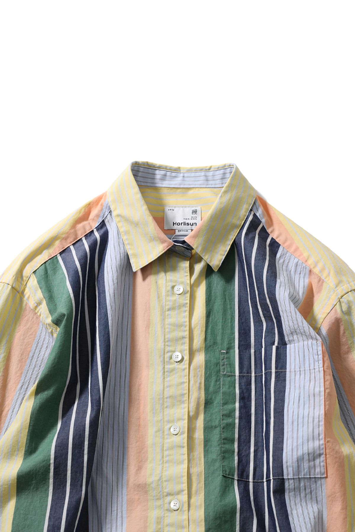 홀리선(HORLISUN) 23SS Osborne Multi Stripe Shirt for Women Yellow