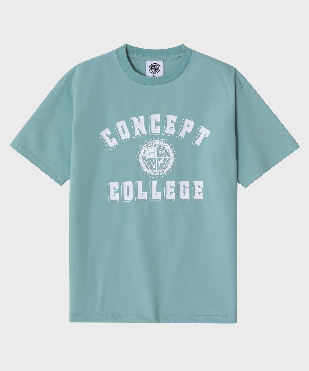 컨셉트컬리지(CONCEPTCOLLEGE) 클래식 빅 로고 크루넥 민트 반팔 티셔츠 [남녀공용]
