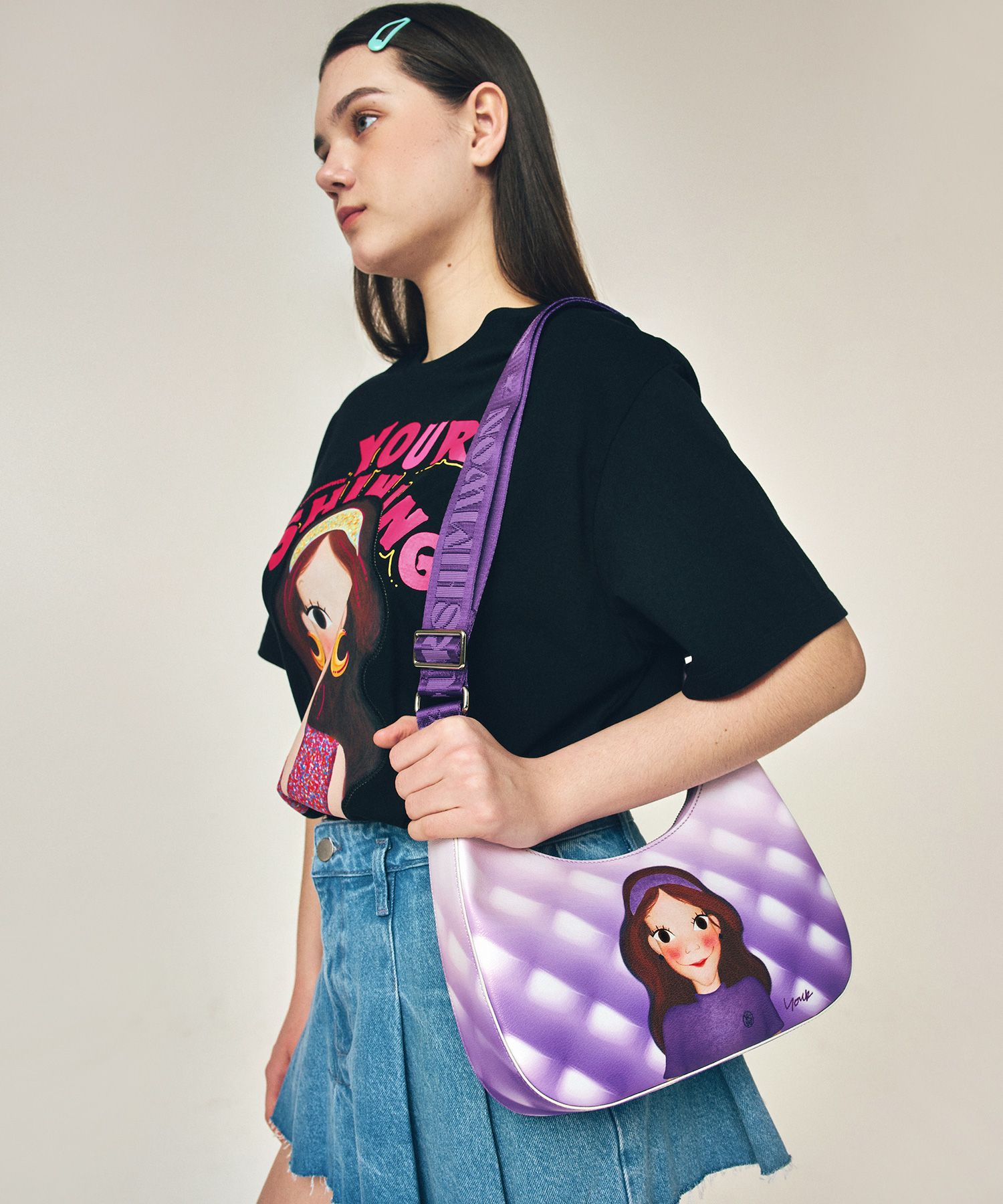 [YOUK SHIM WON] Bold Boston Bag ★2 COLOR★ YOUK SHIM WON/陆心媛Bold boston bag百搭时尚斜跨包手提包包女