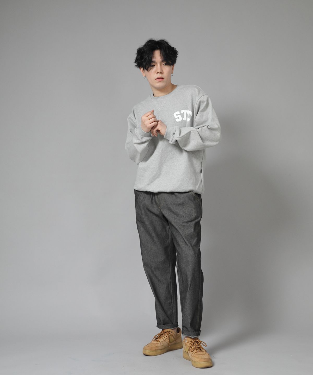 세인트크루(SAINTCREW) 브리지필 밴딩팬츠 BWD-324  그레이블랙 데님 BRS