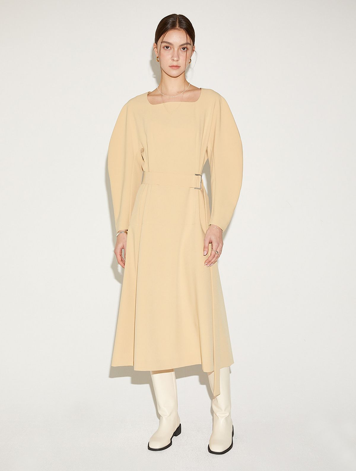 르이엘(LE YIEL) Cocoon Sleeve One Piece_Butter Yellow 코쿤 슬리브 원피스_버터 옐로우