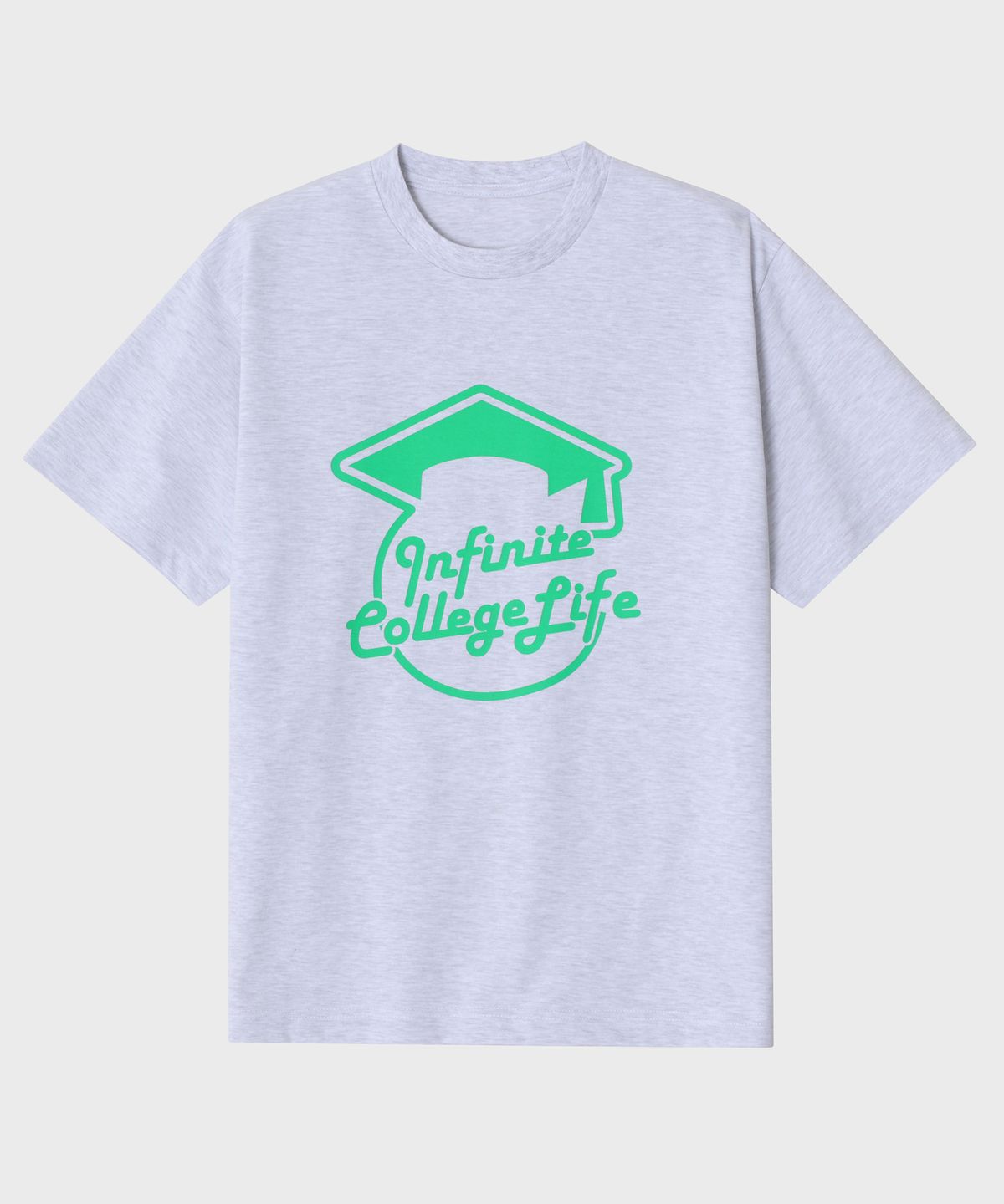 컨셉트컬리지(CONCEPTCOLLEGE) 인피닛 컬리지 라이프 크루넥 애쉬그레이 반팔 티셔츠 [남녀공용]