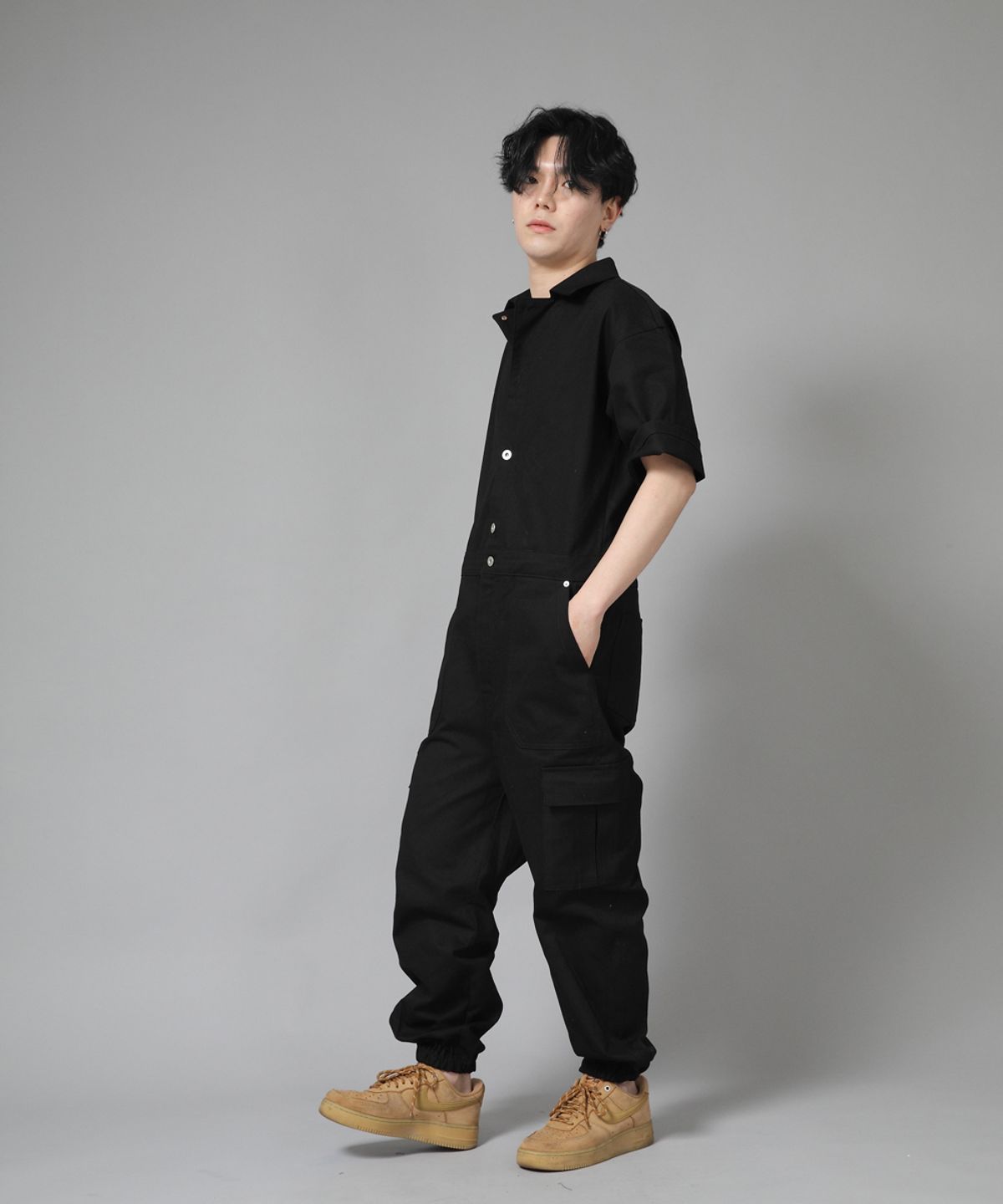 세인트크루(SAINTCREW) 레트로라인 카고조거 반팔점프슈트 RLCJ-515 블랙