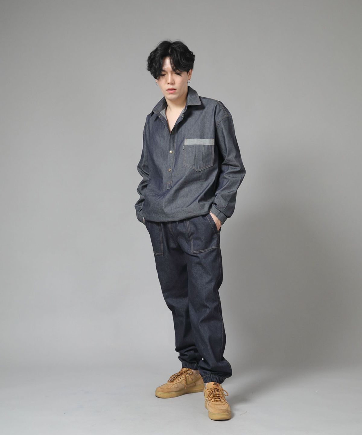 세인트크루(SAINTCREW) 스트레이트 투레이어 카고조거 팬츠 ST2-309CJ 데님 인디고