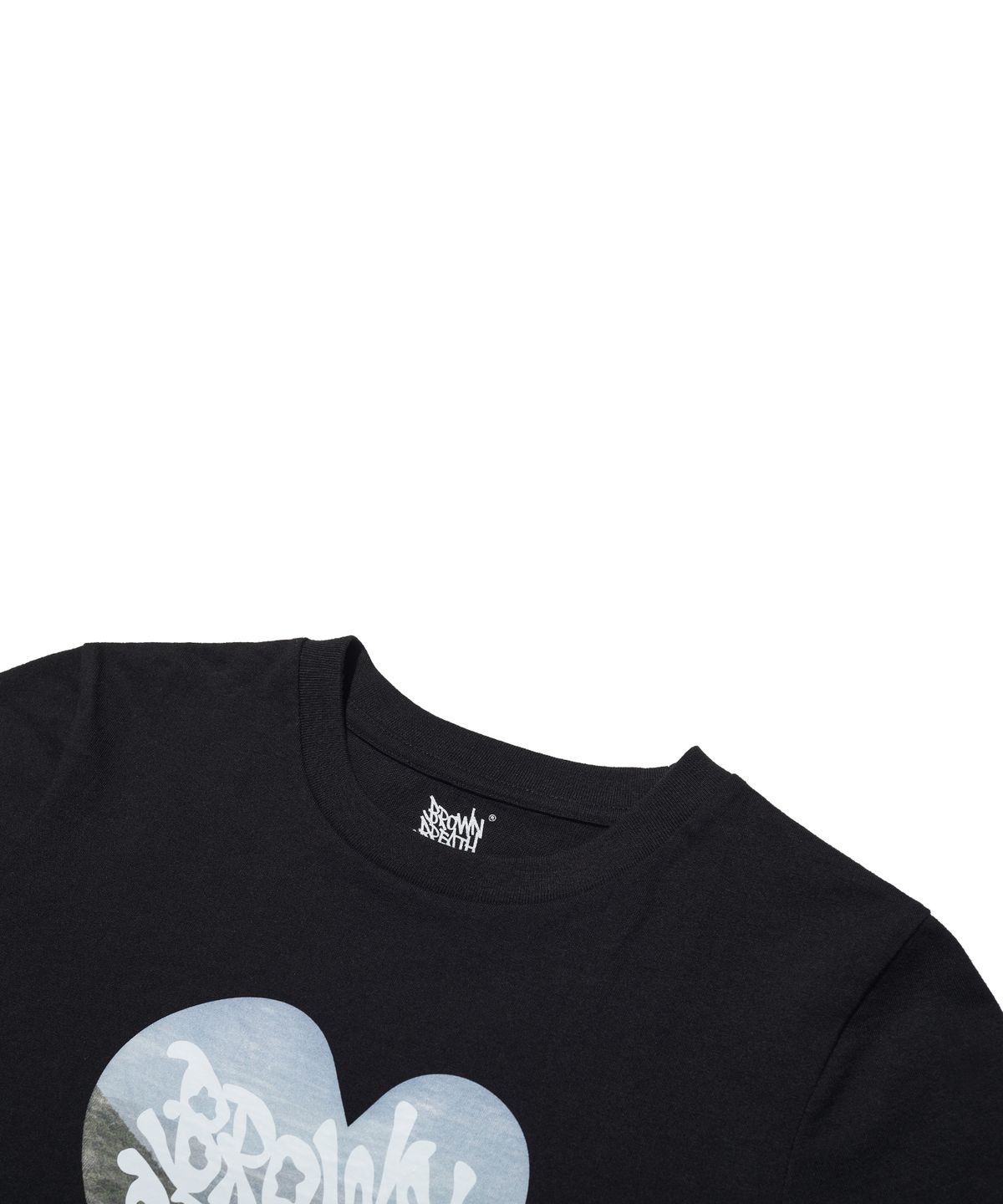브라운브레스(BROWNBREATH) W BB HEART CROP TEE - BLACK