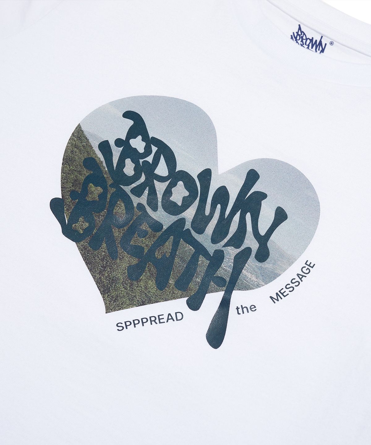 브라운브레스(BROWNBREATH) W BB HEART CROP TEE - WHITE