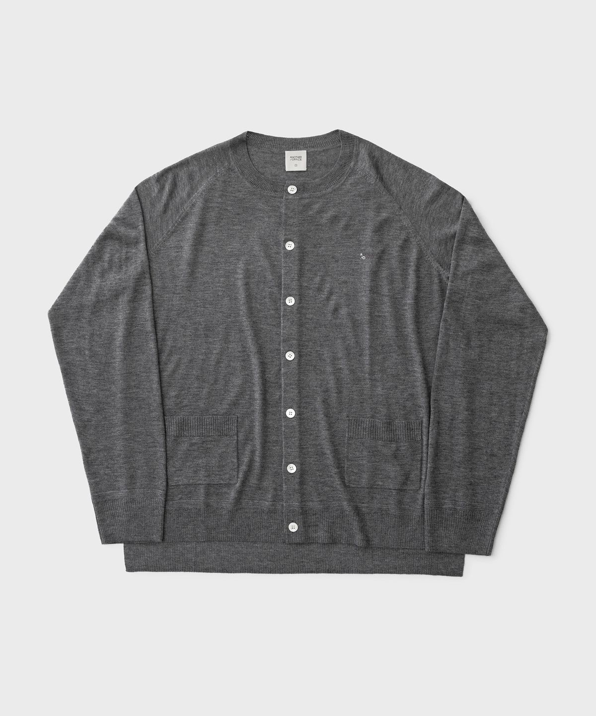 어나더 오피스(ANOTHER OFFICE) Ordinary Roundneck Cardigan (Heather Gray)