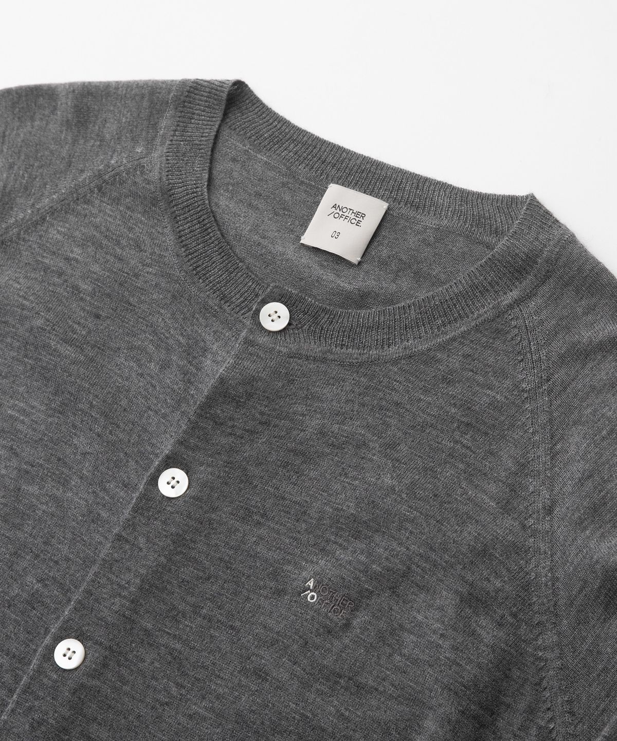 어나더 오피스(ANOTHER OFFICE) Ordinary Roundneck Cardigan (Heather Gray)