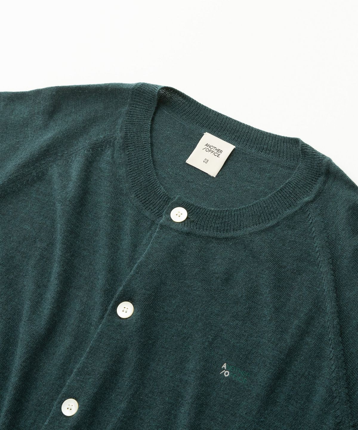 어나더 오피스(ANOTHER OFFICE) Ordinary Roundneck Cardigan (Teal)
