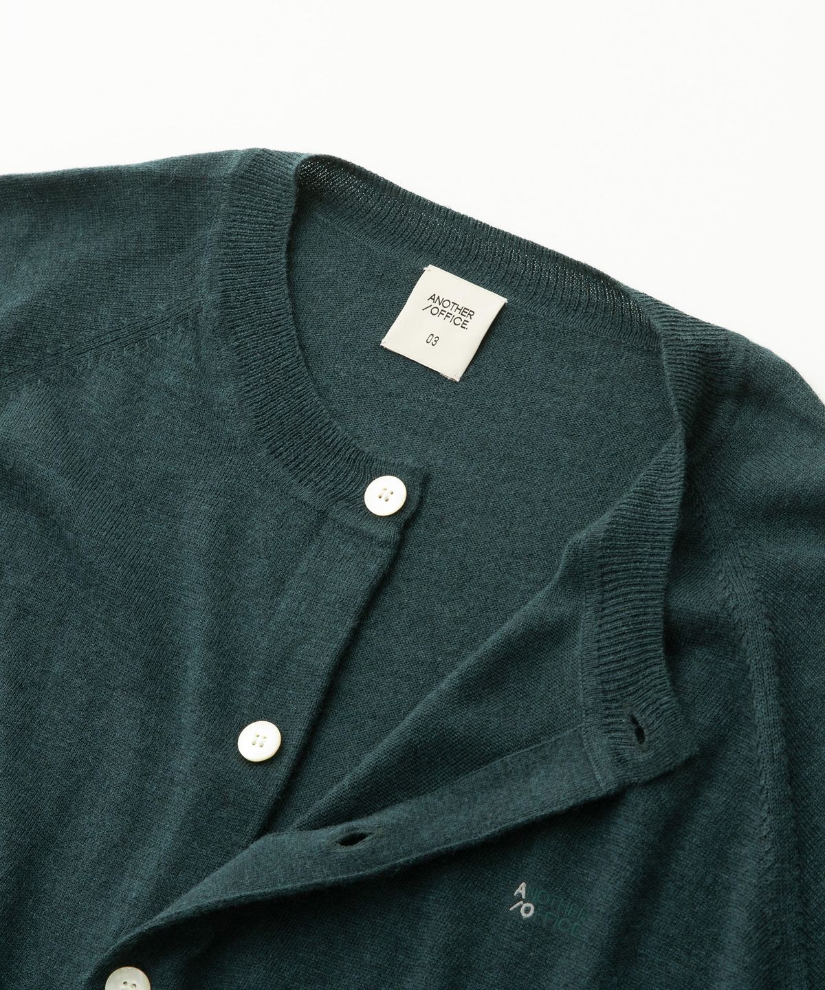 어나더 오피스(ANOTHER OFFICE) Ordinary Roundneck Cardigan (Teal)