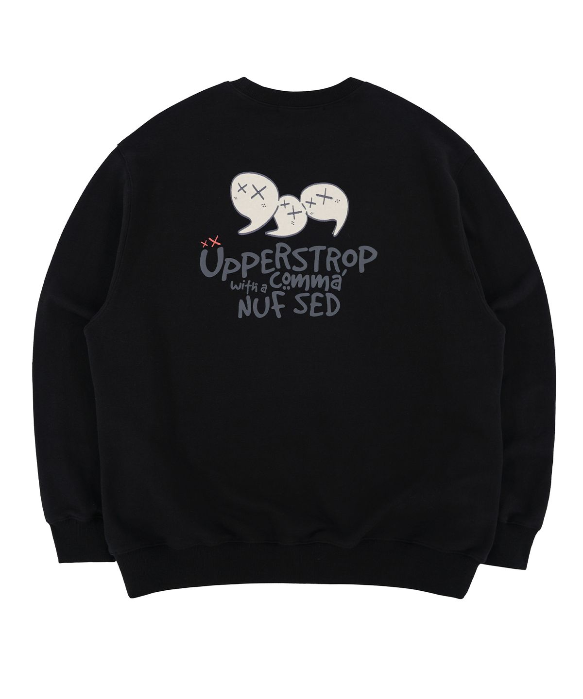 어퍼스트롭(UPPERSTROP) [UP3303] 콤마 프렌즈 스웨트셔츠 블랙