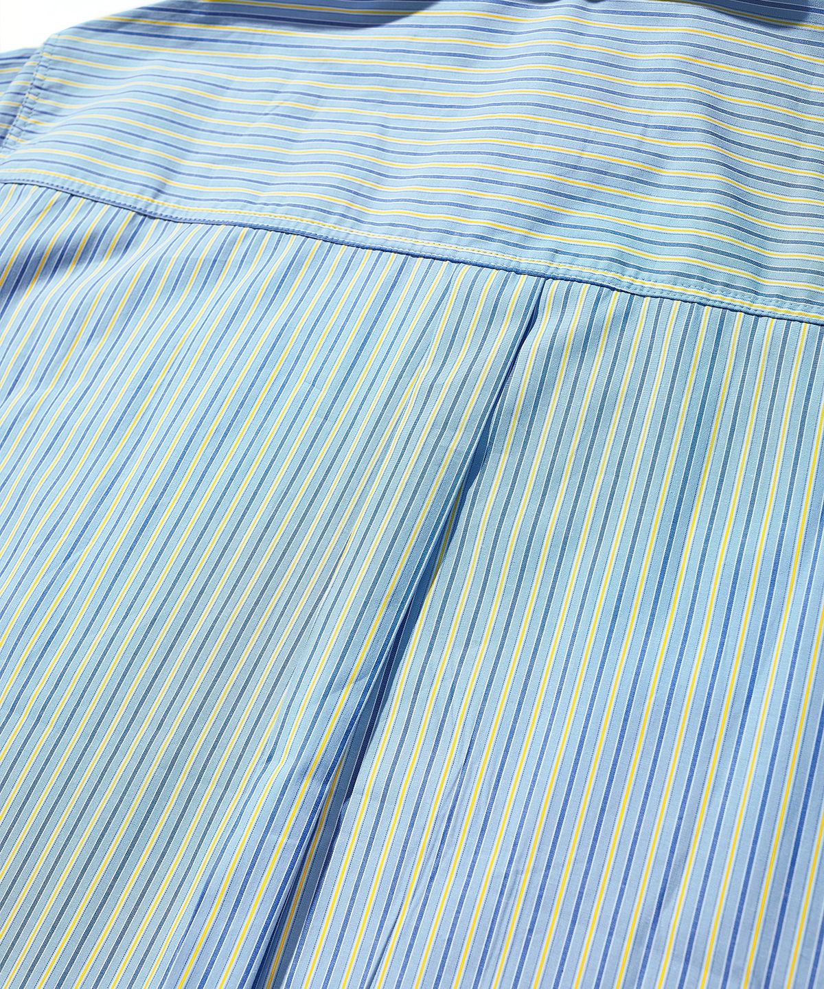 사운즈라이프(SOUNDSLIFE) [Japan Fabric] Back Loop Short Sleeve Stripe Shirt Sky Blue