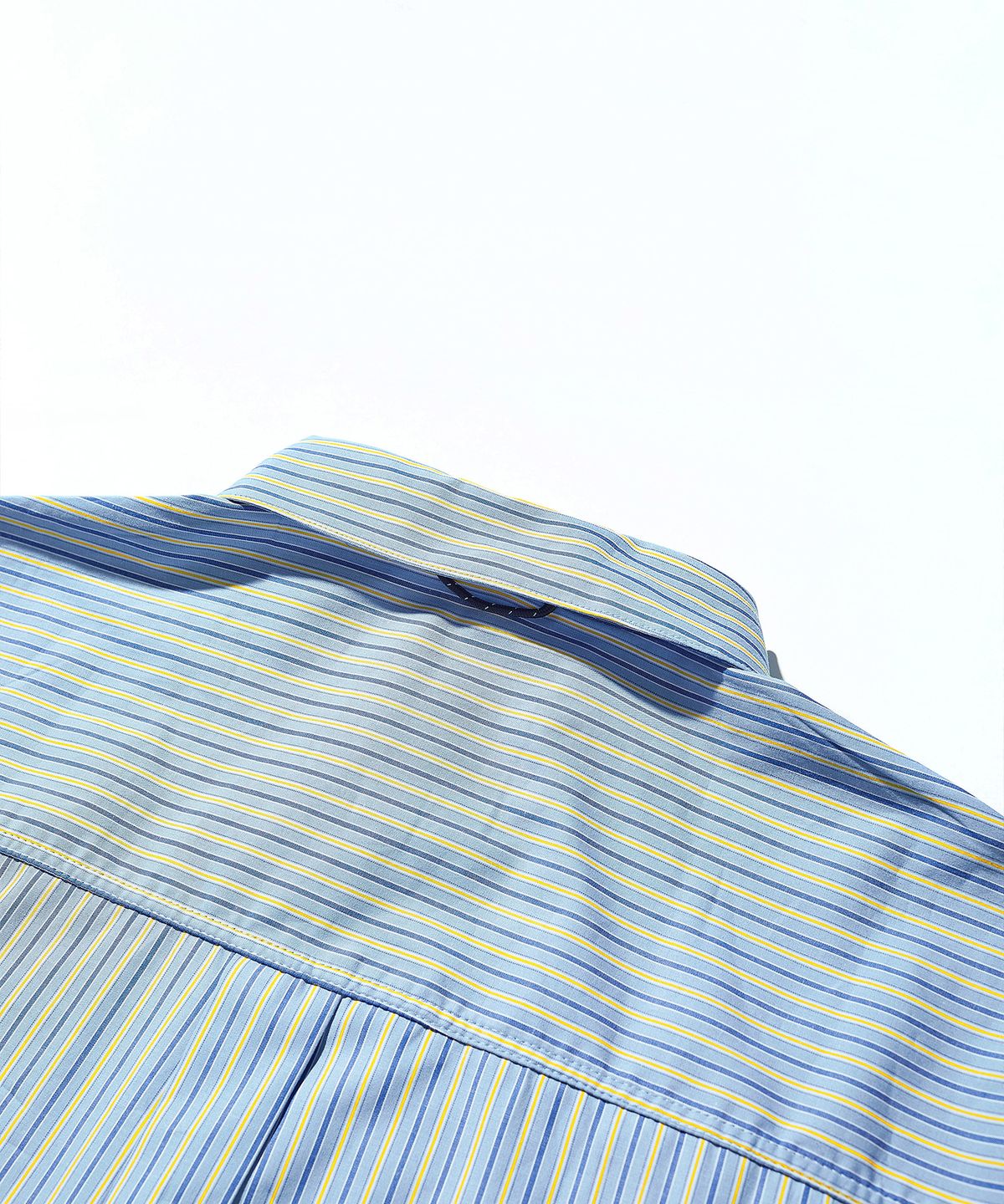 사운즈라이프(SOUNDSLIFE) [Japan Fabric] Back Loop Short Sleeve Stripe Shirt Sky Blue