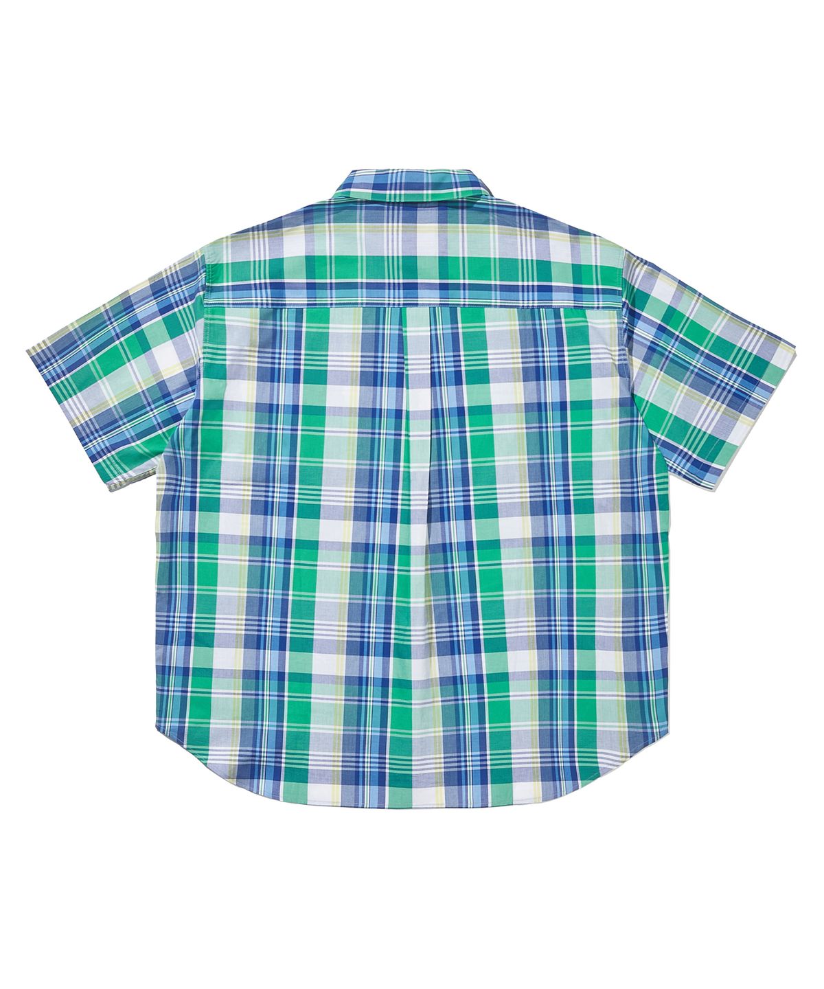 사운즈라이프(SOUNDSLIFE) [Japan Fabric] Back Loop Short Sleeve Check Shirt Blue