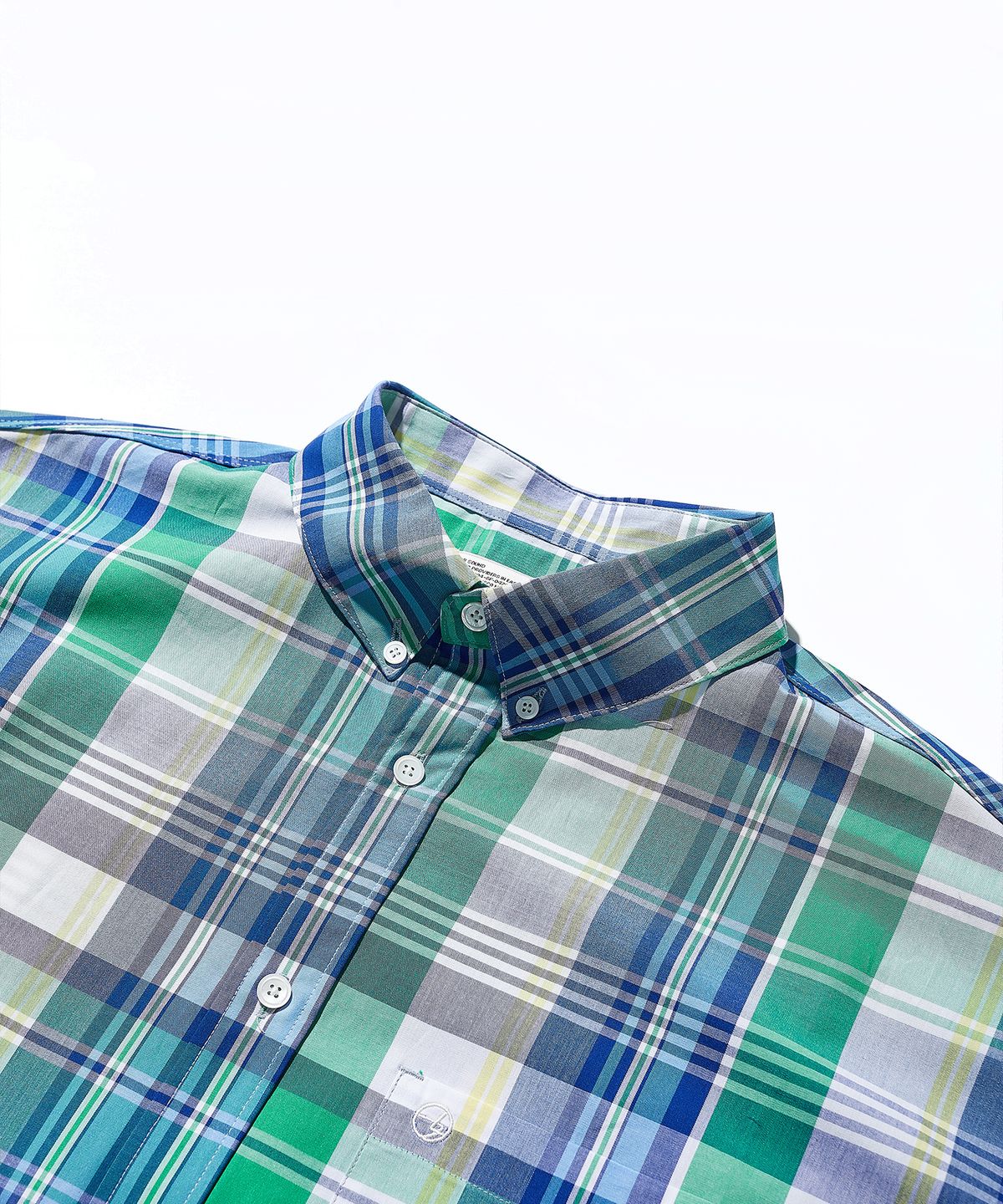 사운즈라이프(SOUNDSLIFE) [Japan Fabric] Back Loop Short Sleeve Check Shirt Blue