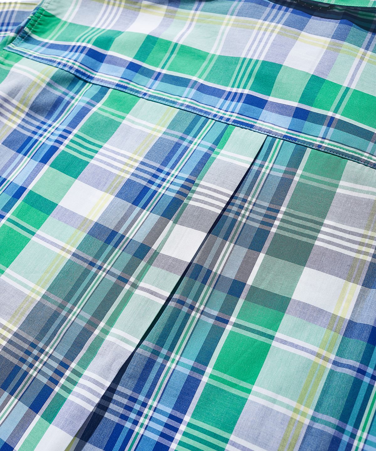 사운즈라이프(SOUNDSLIFE) [Japan Fabric] Back Loop Short Sleeve Check Shirt Blue
