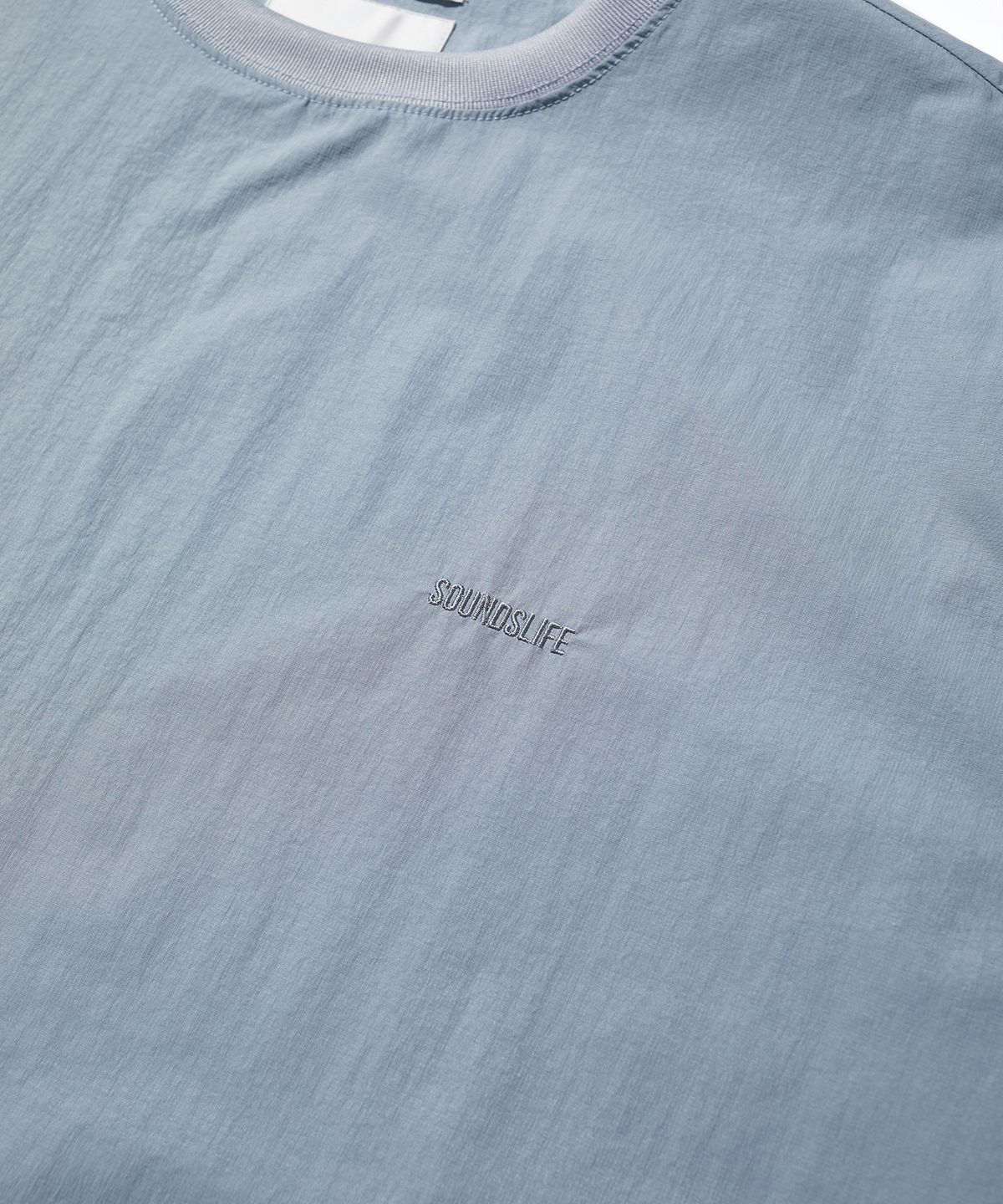 사운즈라이프(SOUNDSLIFE) Logo Nylon Woven Pocket T-Shirt Grey
