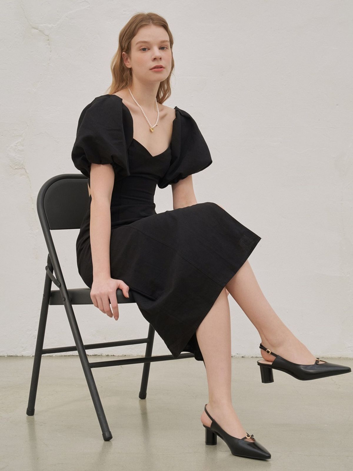 쥬다르(JEU DART) ladies modern slingback  black