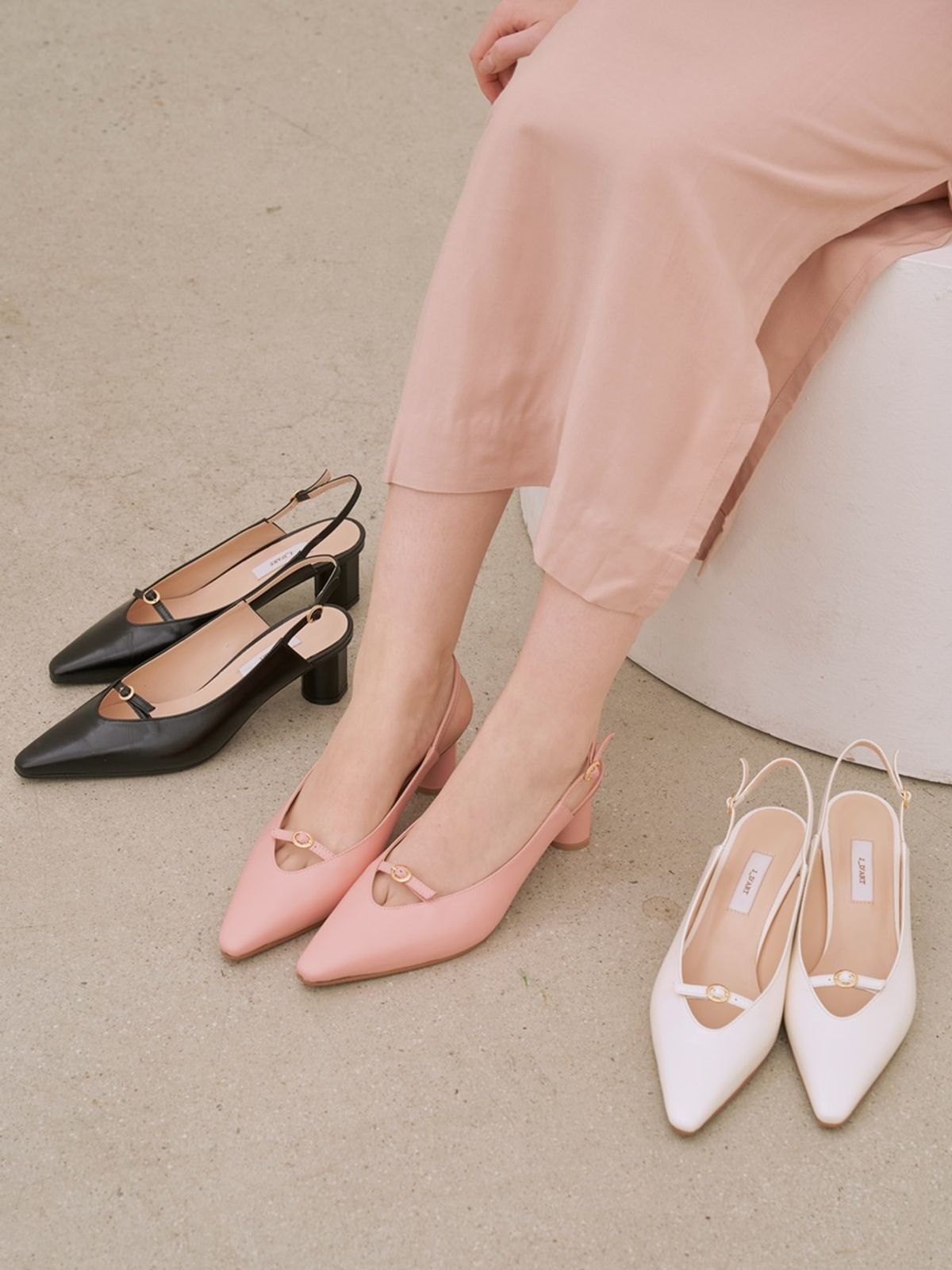 쥬다르(JEU DART) ladies modern slingback  pink